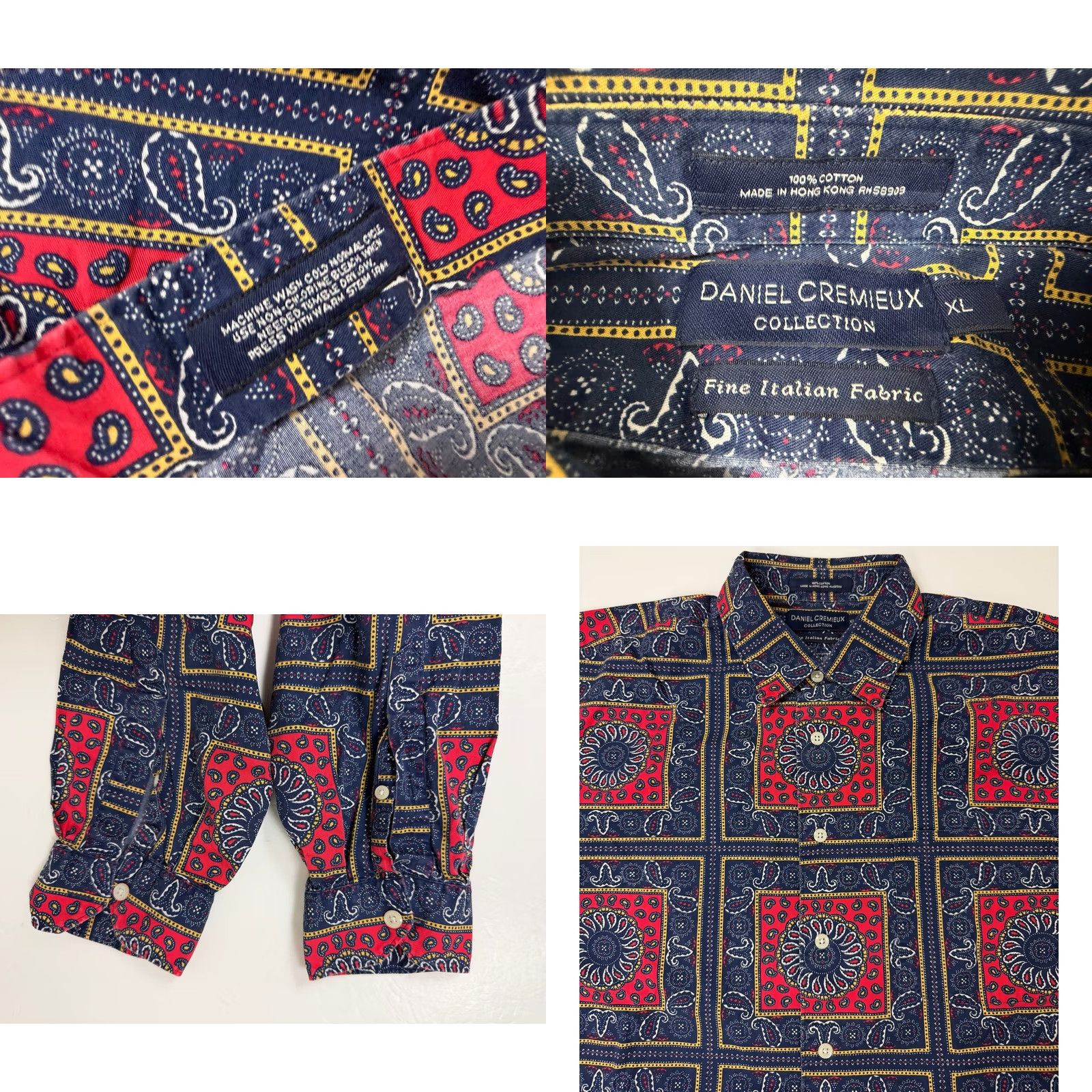Vintage VINTAGE Daniel Cremieux Shirt Men XL Paisley Cotton Button-Up 90s Blue Size US XL / EU 56 / 4 - 9 Thumbnail