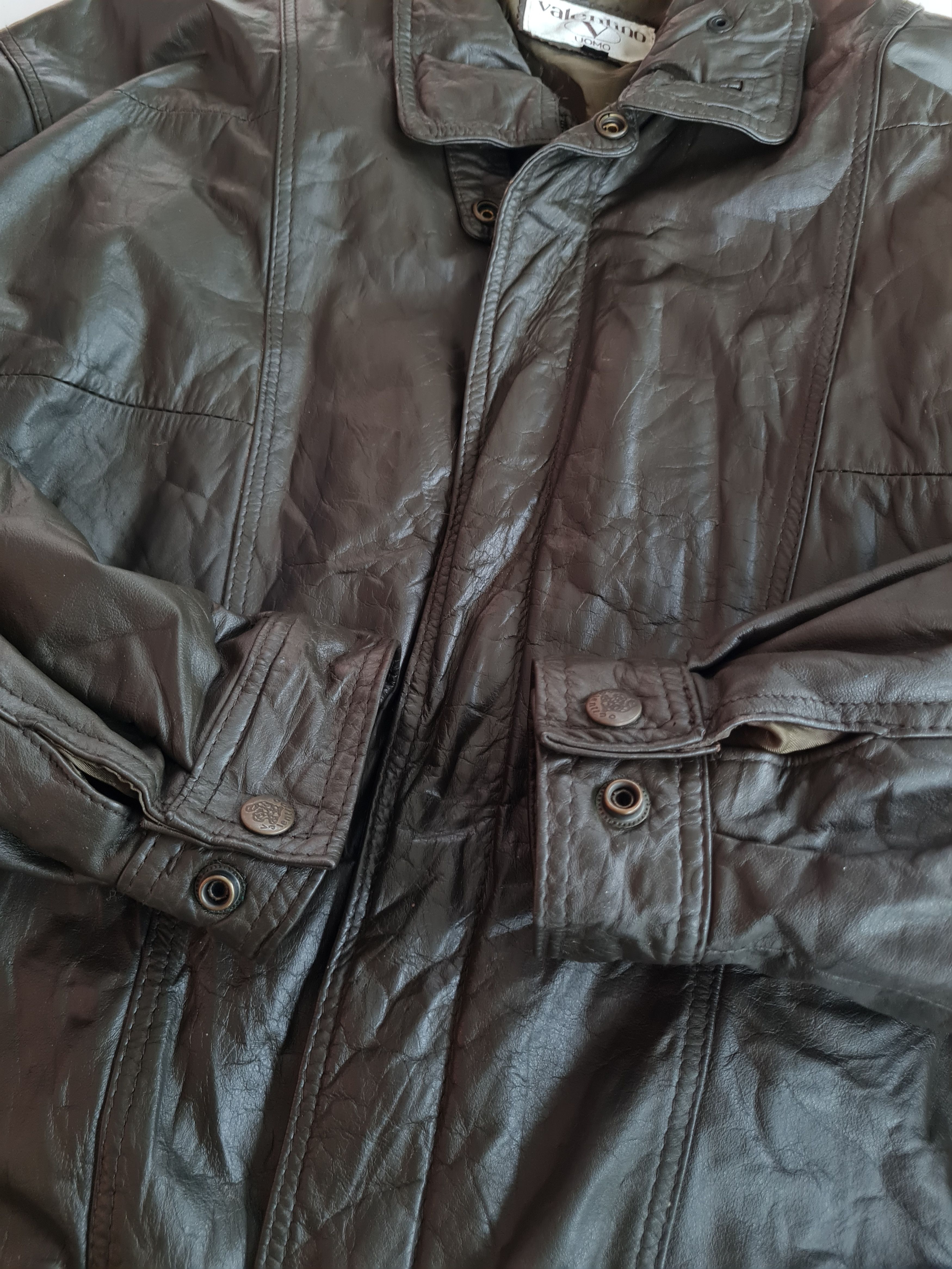Valentino Vtg Valentino Uomo Leather Jacket Size US XL / EU 56 / 4 - 13 Thumbnail