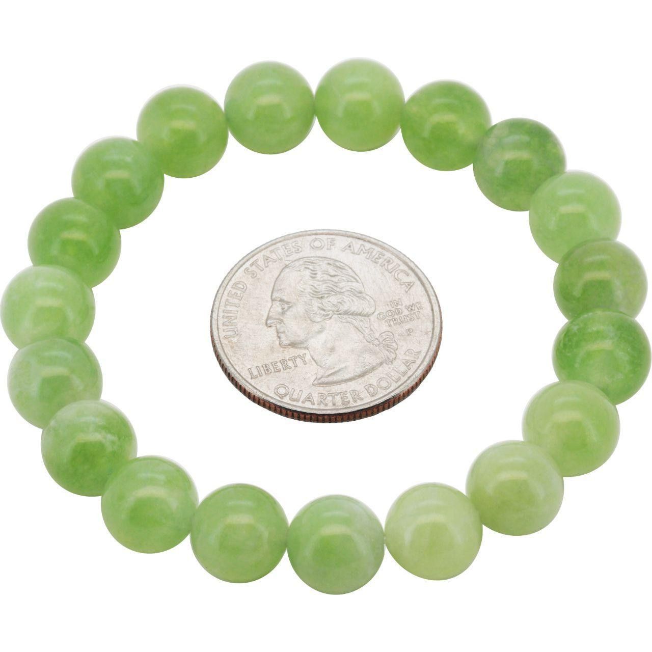 Other 10mm Nephrite Jade Gemstone Beaded Stretch Bracelet 7.5" Size ONE SIZE - 1 Preview