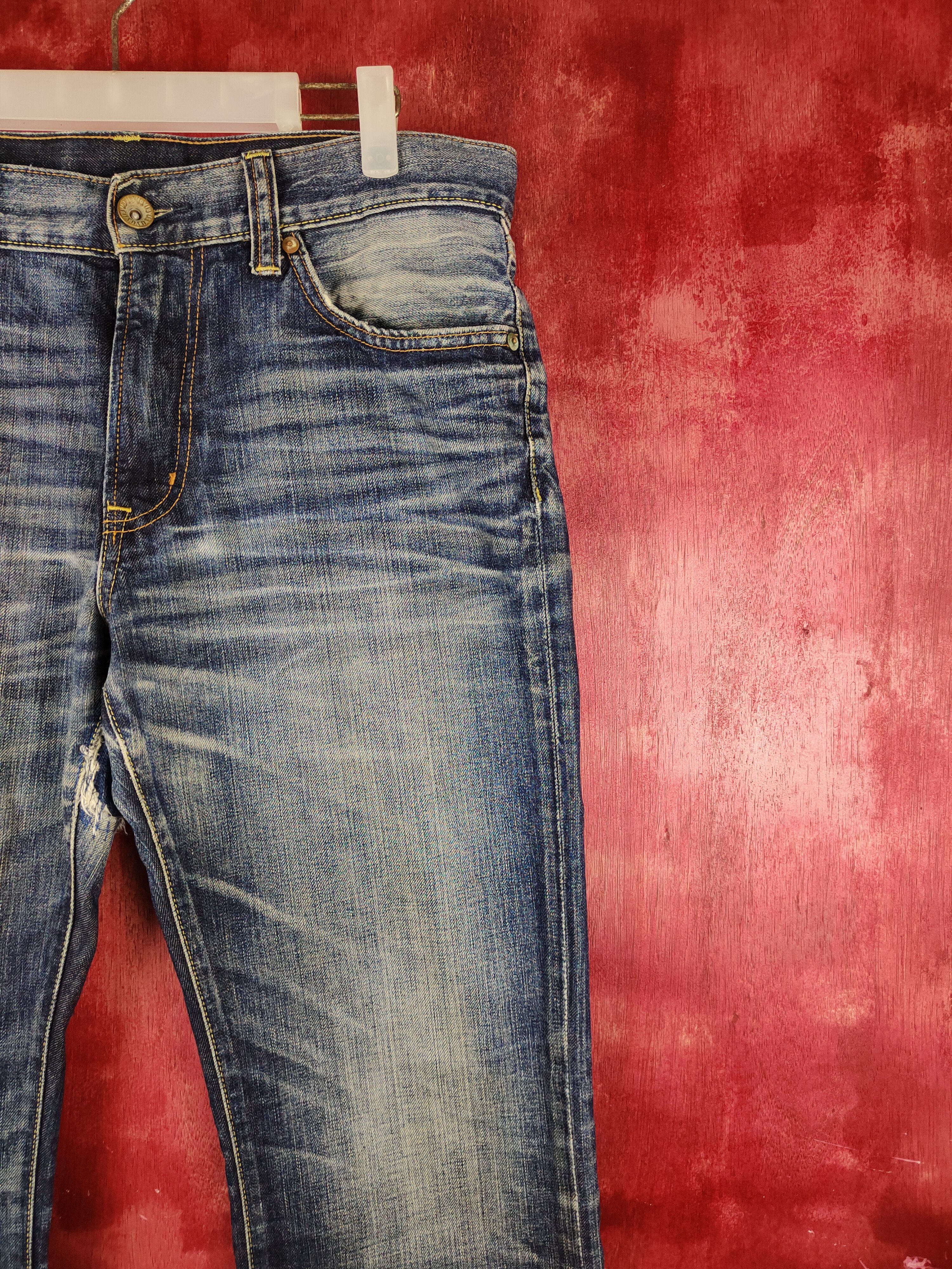 Japanese Brand DL Uniqlo Blue japan vintage distressed Denim Pants #S1261 Size US 32 / EU 48 - 5 Thumbnail