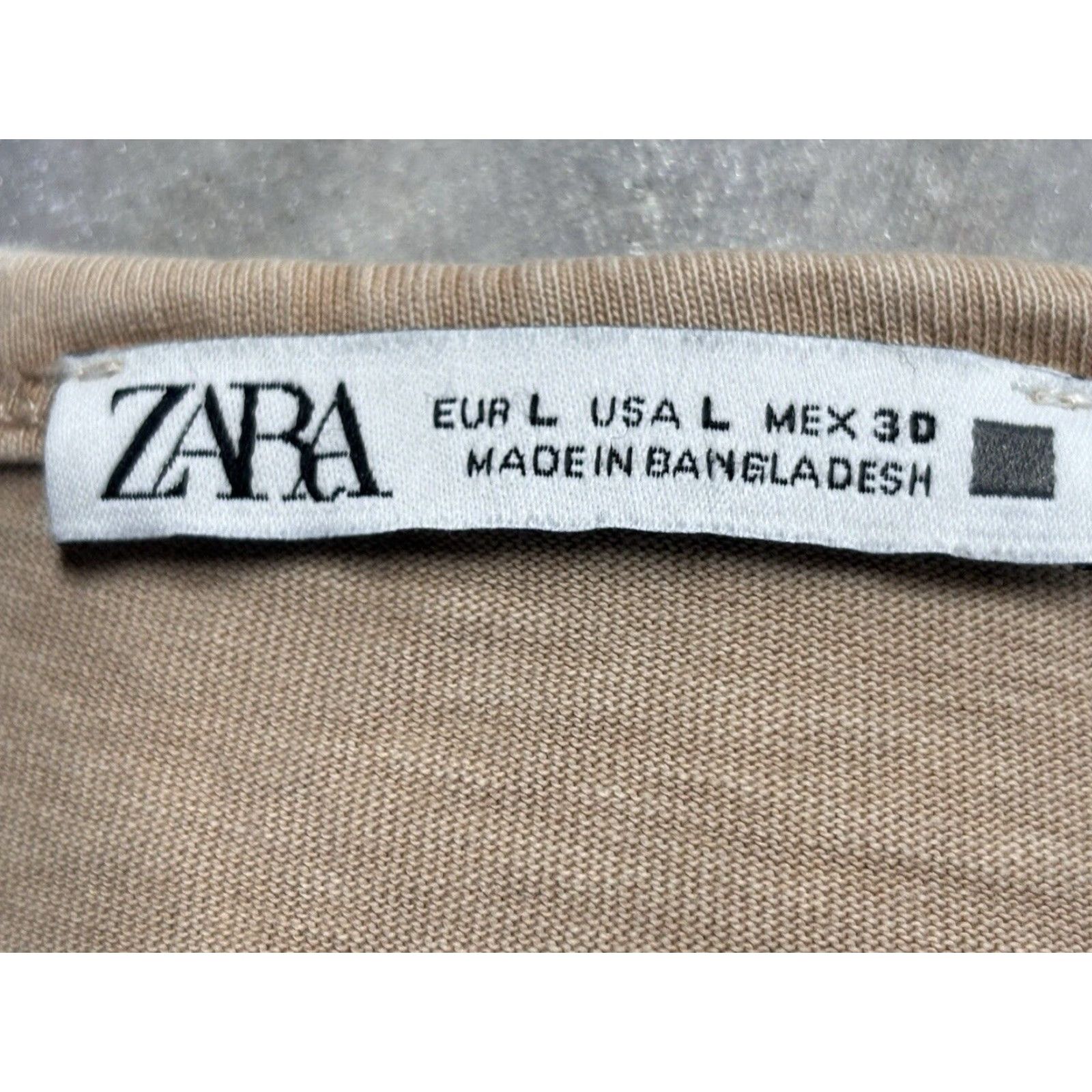 Zara Zara Tank Dress Women's Large Tan Sleeveless Short Casual Size 36" / US 14 / IT 50 - 6 Thumbnail