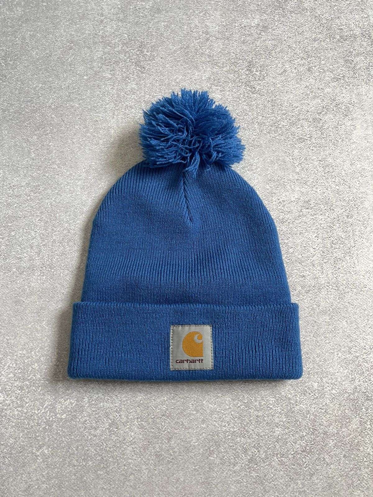 Carhartt Carhartt Bobble Pom Y2k Watch Logo Stretch Beanie Hat Size ONE SIZE - 1 Thumbnail