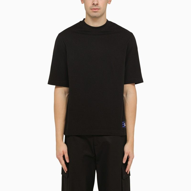 image of Burberry Black Oversize Crew-Neck T-Shirt, Men's (Size Small)