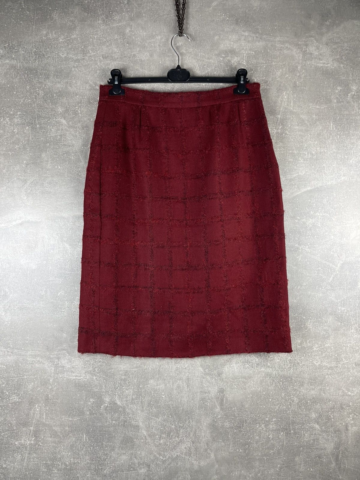 Yves Saint Laurent Yves Saint Laurent Variation 80s Wool Skirt Suit Burgundy Size XL / US 12-14 / IT 48-50 - 10 Thumbnail