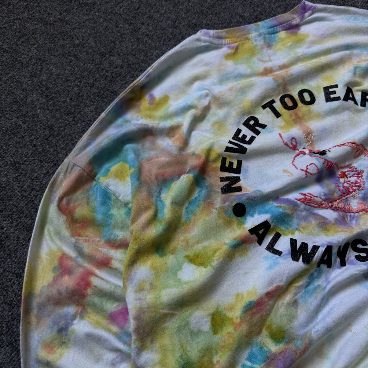 Asos VTG Tie dye Never Too Early Always too Late Long-sleeve Tee Size US M / EU 48-50 / 2 - 10 Thumbnail