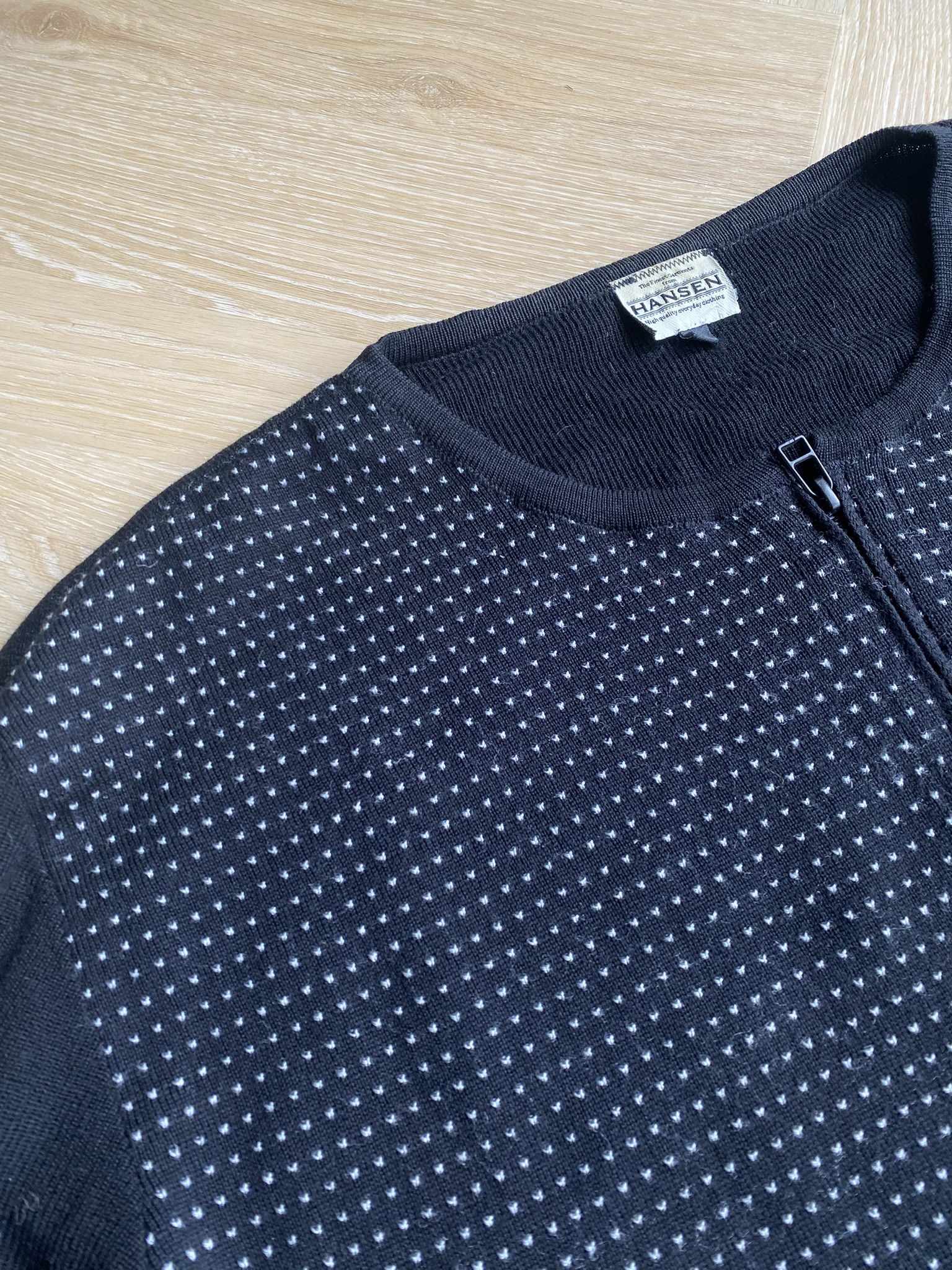 HANSEN Garments Extra Fine Merino Wool - Black Cardigan Size US L / EU 52-54 / 3 - 6 Thumbnail