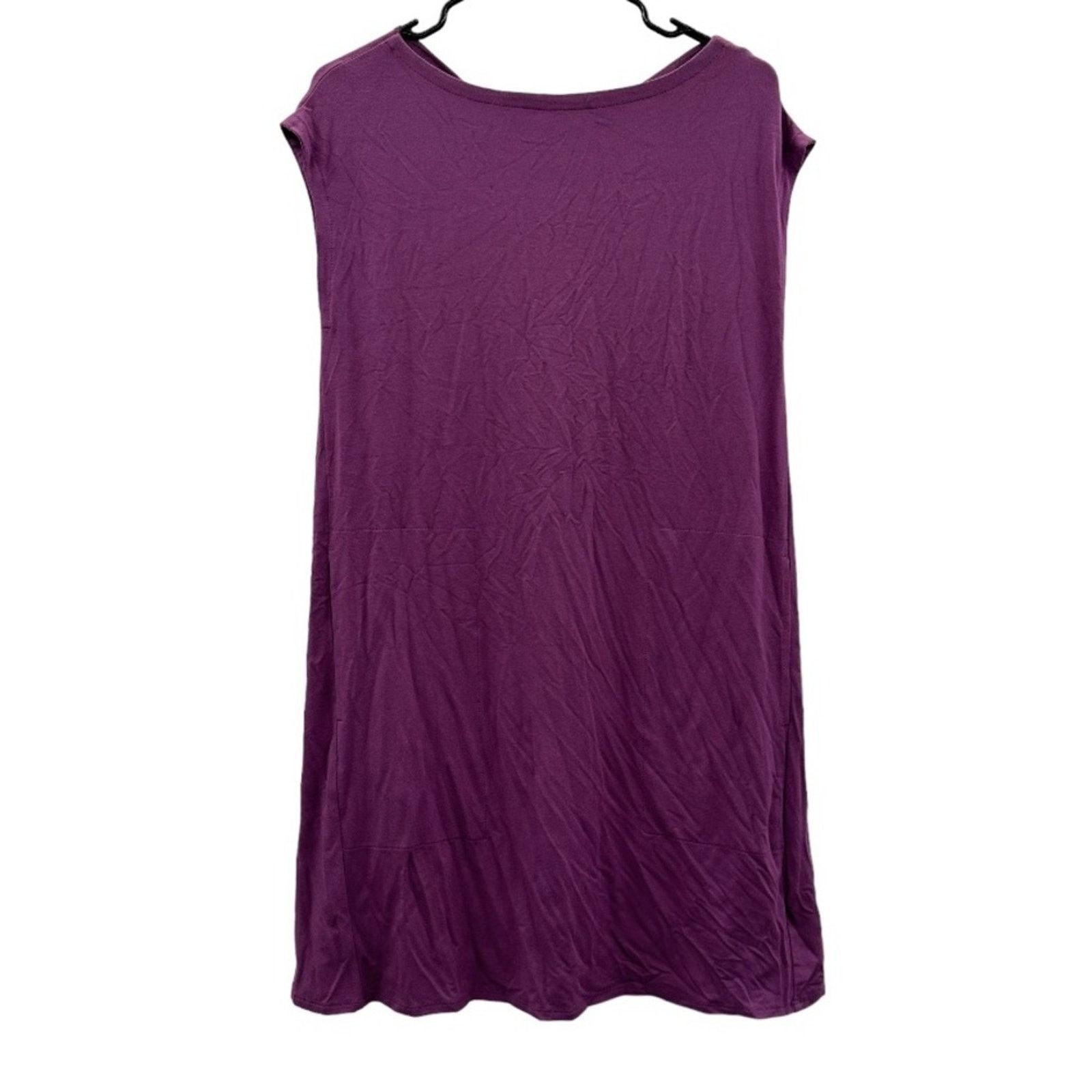 Eileen Fisher Purple Twist Back Shift Jersey Dress Size XS