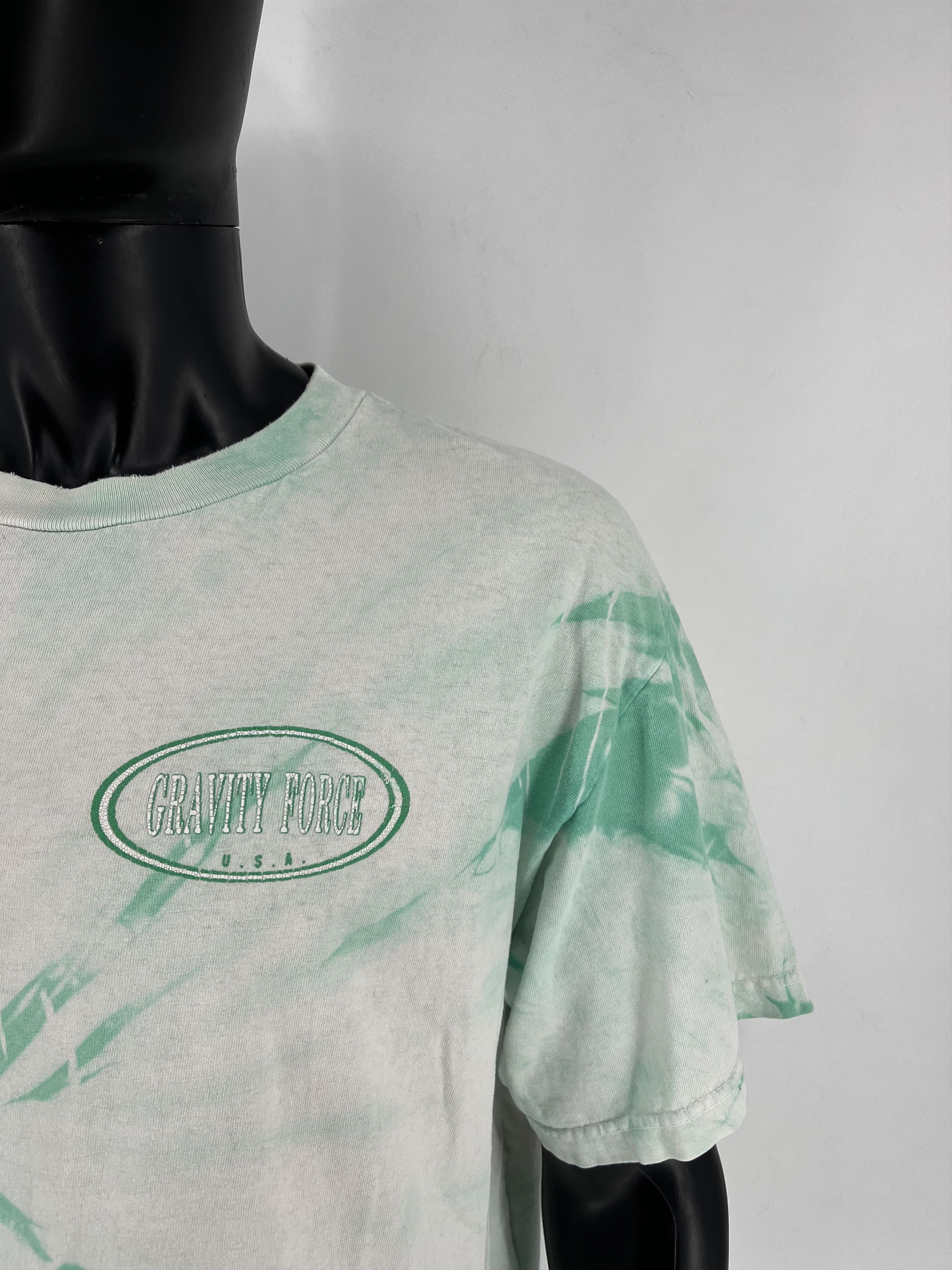 Vintage Vintage 90s Gravity Force Big Logo Full Print Tie-Dye Shirt Size US L / EU 52-54 / 3 - 6 Thumbnail