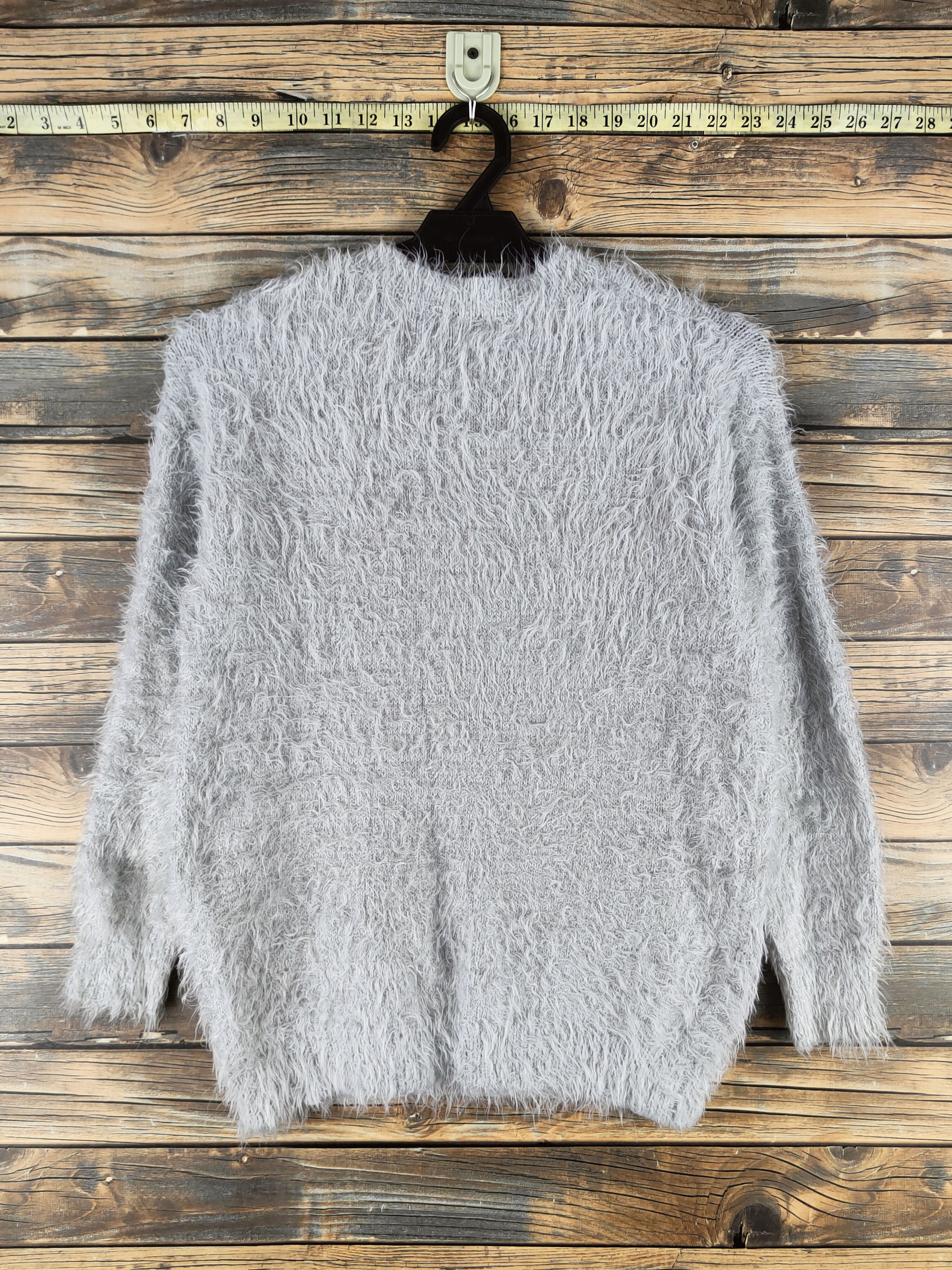 Japanese Brand DL Shoo La Rue Gray Fur Mohair Knitwear #46-521 Size S / US 4 / IT 40 - 7 Thumbnail