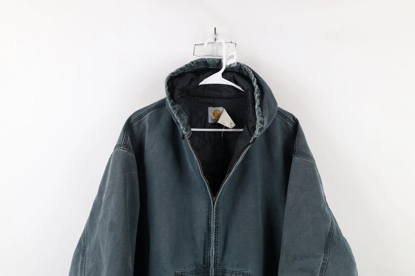 Carhartt Vintage 90s Carhartt Canvas Hooded Jacket Green USA 3XL Size US XXL / EU 58 / 5 - 2 Thumbnail