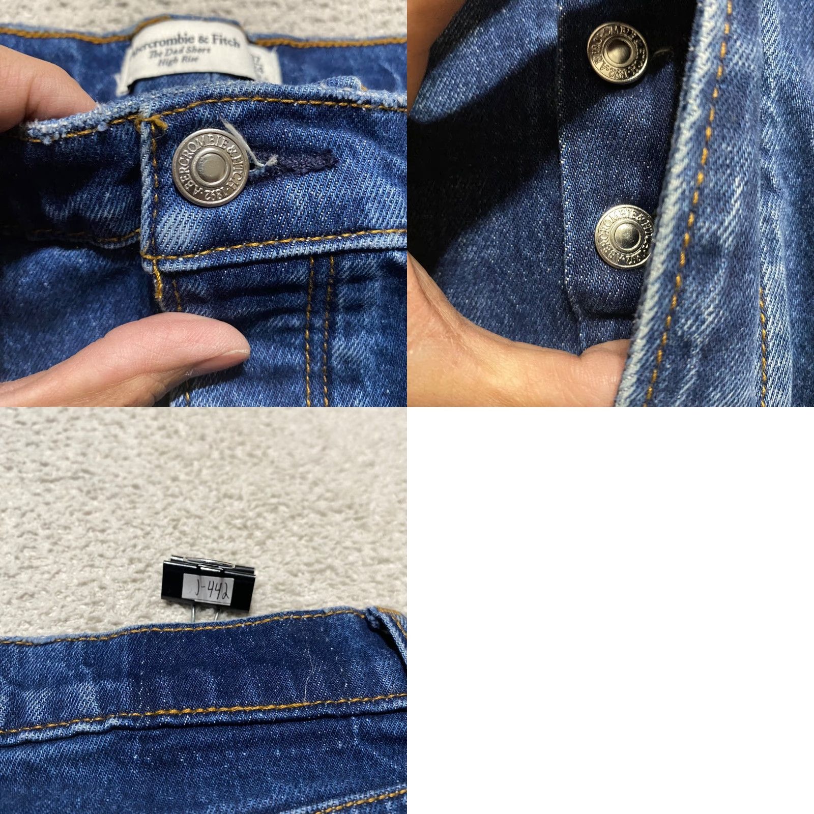 Abercrombie & Fitch Abercrombie & Fitch Womens Plus Jean Shorts Blue Denim High Rise Cut-Off 5-Pocket Logo Button Stretch Casual Summer 24 Mens? Size 42" / US 20 - 8 Thumbnail