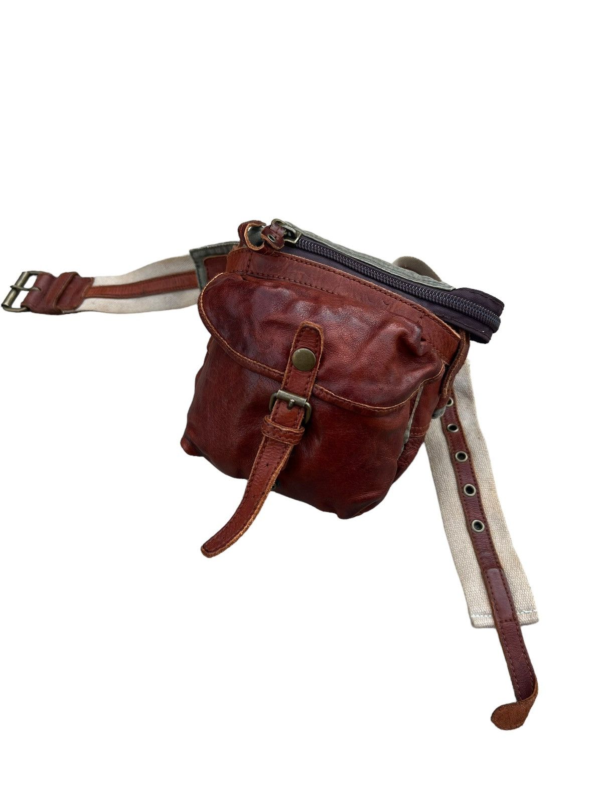 Leather Vintage Tough JeansSmith Military Surplus Patina Leather Bag Size ONE SIZE - 19 Thumbnail