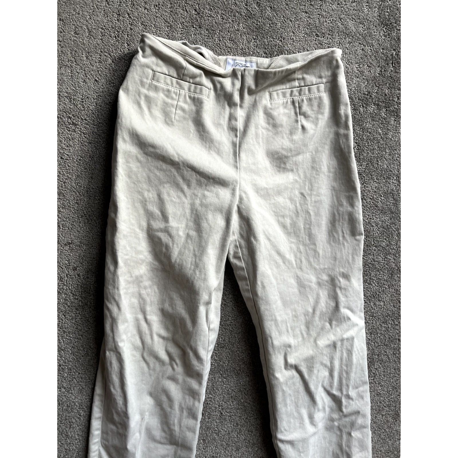 Ann Taylor ANN TAYLOR Pants Beige Side Zip Button Accent 2 Ankle Wide-Leg Stretch Regular Women Size 2 Beige Size 26" / US 2 / IT 38 - 2 Thumbnail
