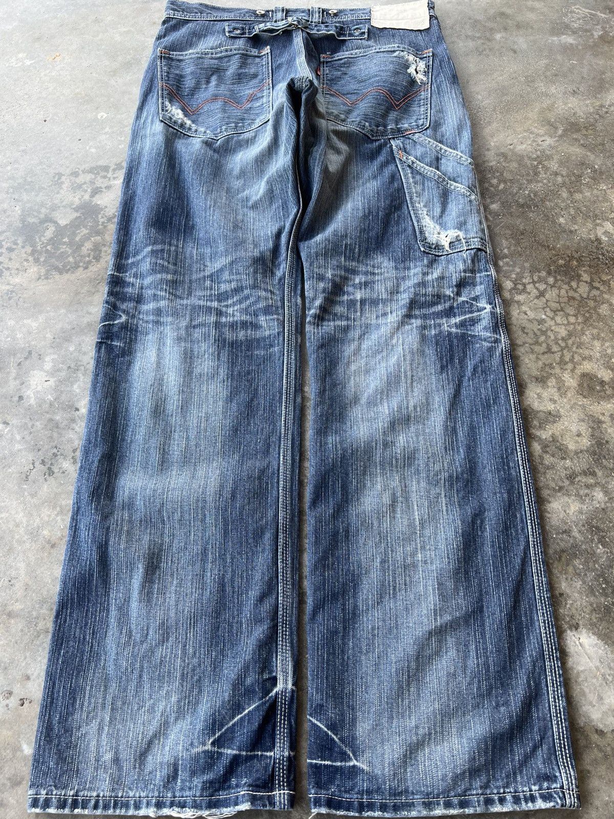 Edwin 💥Flare 💥Vintage Edwin XVS Distress Washed Jean Size US 33 - 2 Thumbnail