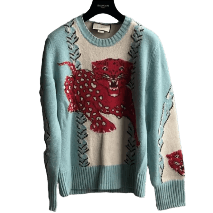 Gucci Gucci Sweater with Patterned Round Neckline Size US S / EU 44-46 / 1 - 1 Thumbnail