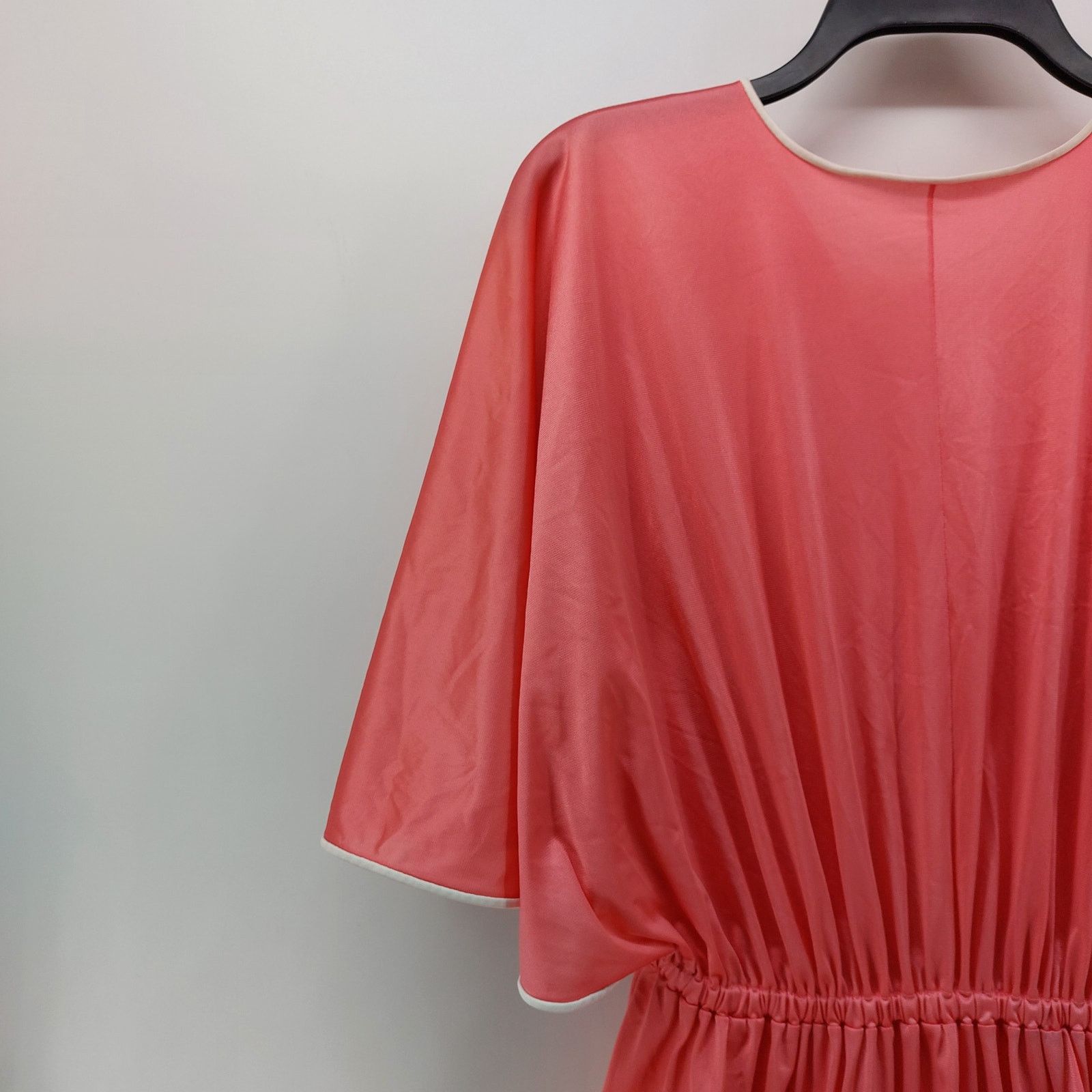 Vintage Vintage Coral Robe Long Drawstring Glam Elegant Wing Sleeves Size S / US 4 / IT 40 - 9 Thumbnail