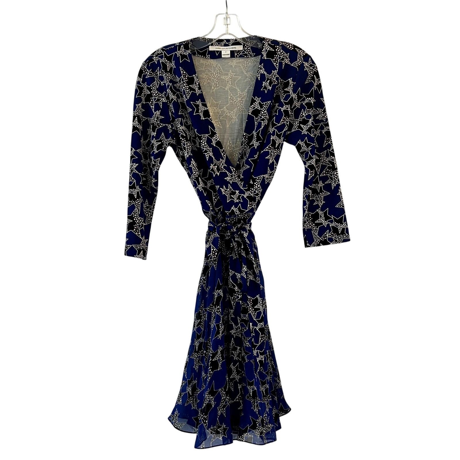 Diane von Furstenberg DVF Diane von Furstenberg Irina Silk Wrap Dress Blue Star Size M / US 6-8 / IT 42-44 - 4 Thumbnail