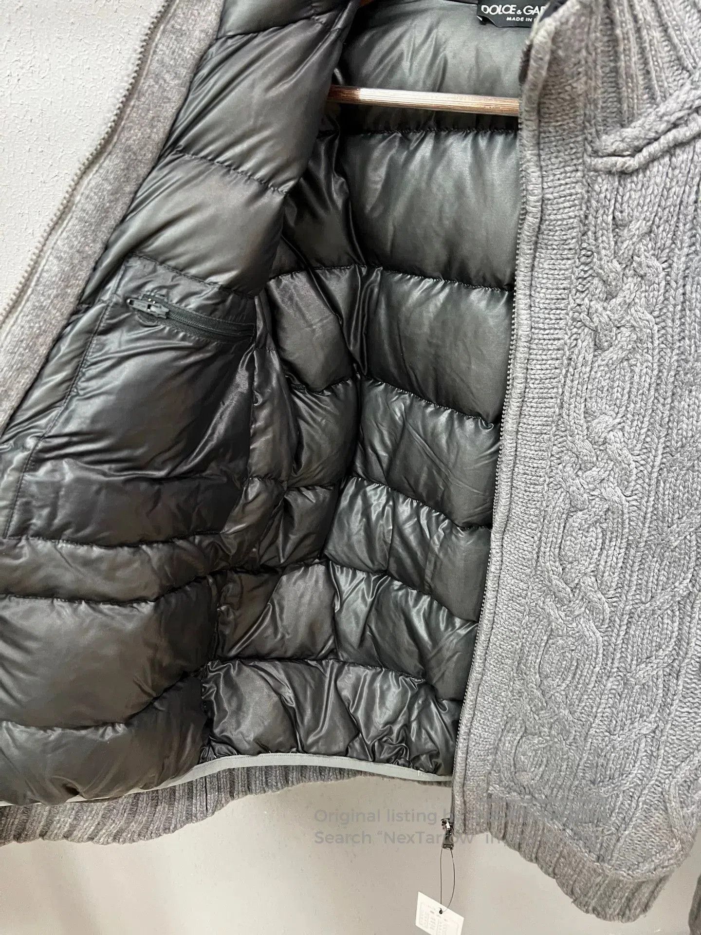 Dolce & Gabbana gray cashmere knit down jacket. Size US L / EU 52-54 / 3 - 3 Thumbnail