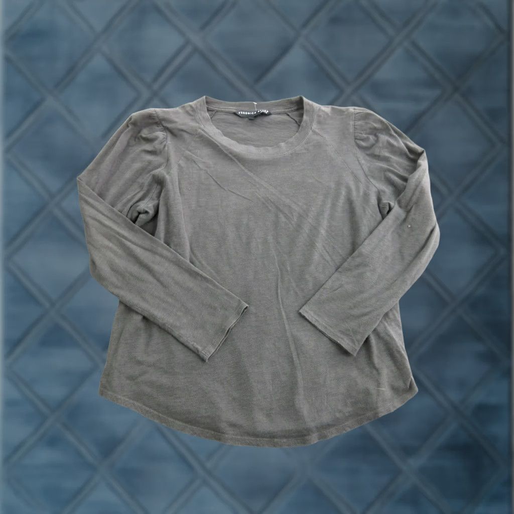 Veronica Beard Veronica Beard Shirt Womens XS Gray Crew Neck Long Sleeve Pima Cotton Jersey Top Size XS / US 0-2 / IT 36-38 - 1 Thumbnail