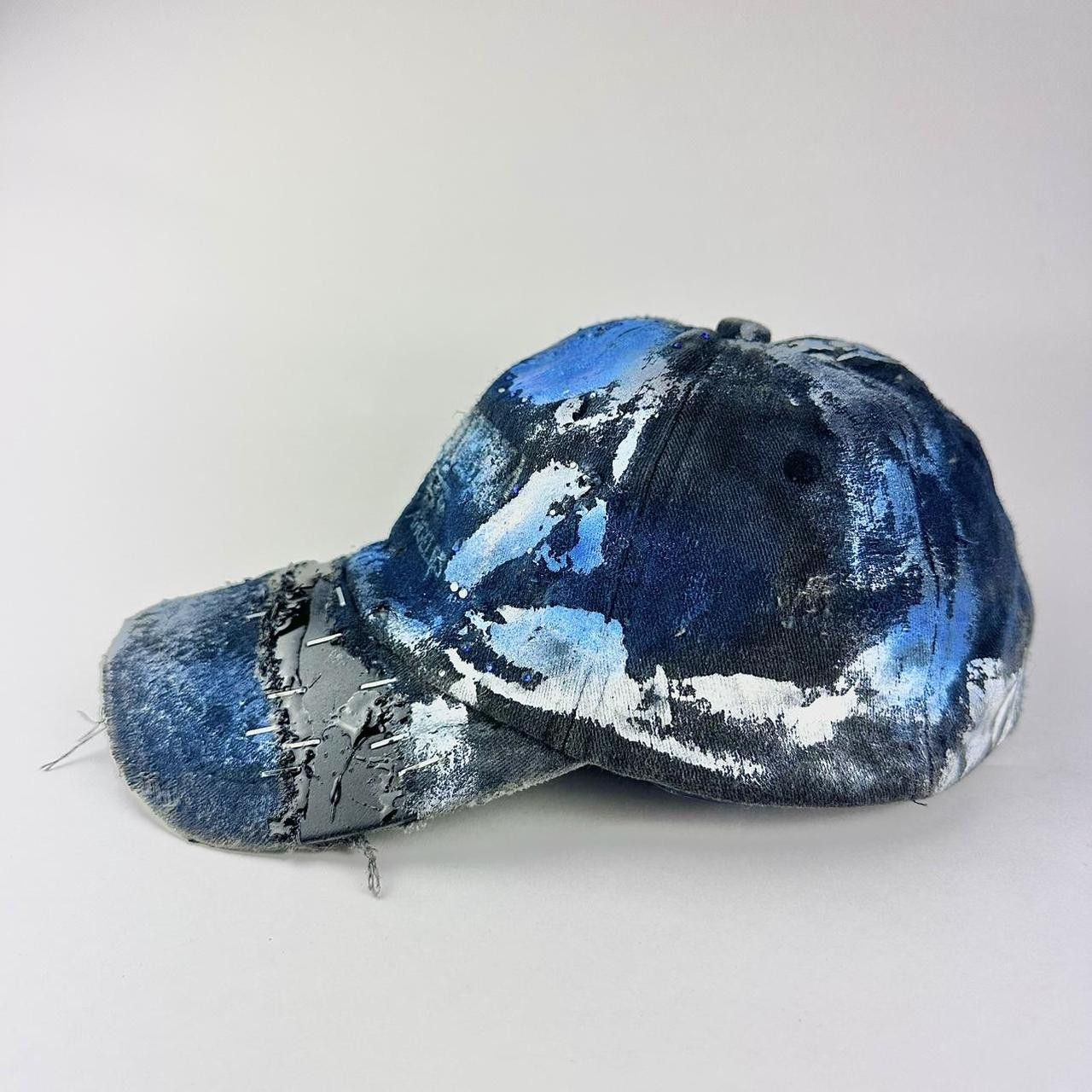 Other ASTROBOI* 'Cali' Black & Blue Painted Rhinestone Resin Hat Size ONE SIZE - 5 Thumbnail