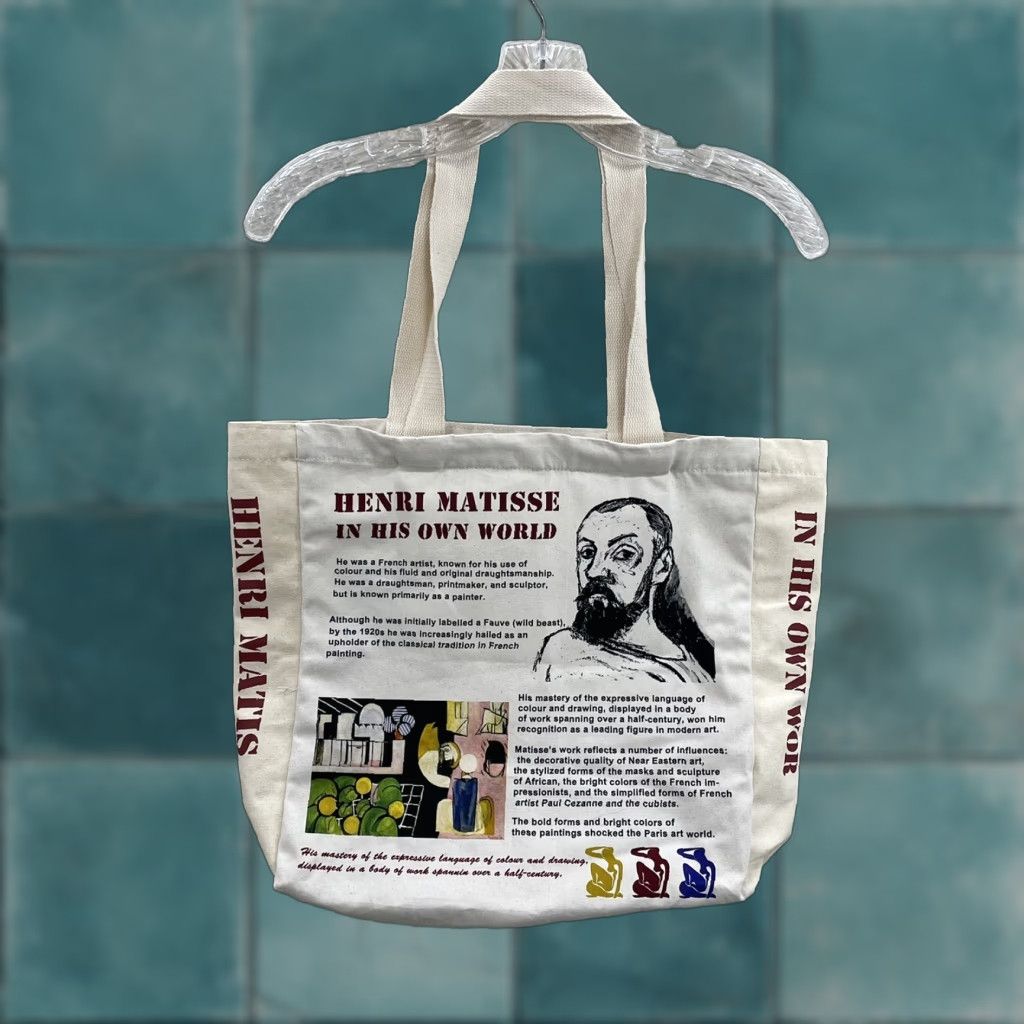 Vintage Henri Matisse Art Print Canvas Tote Bag Grandma Cottagecore French Parisian Size ONE SIZE - 1 Thumbnail