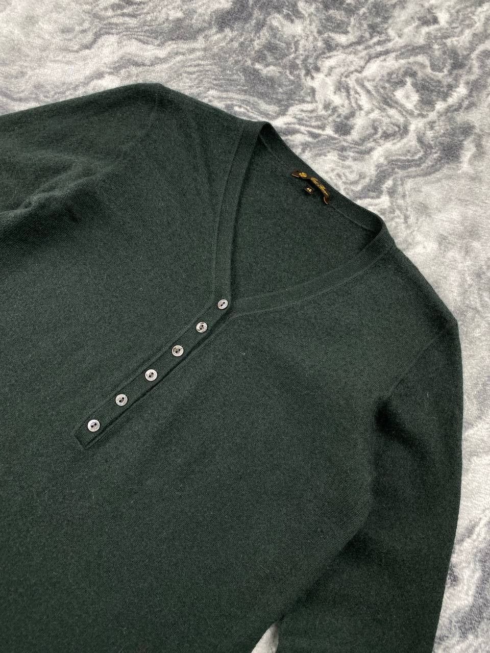 Loro Piana Loro Piana Knit Sweater Cashemere V Neck Women Size 46 Green Size L / US 10 / IT 46 - 3 Thumbnail