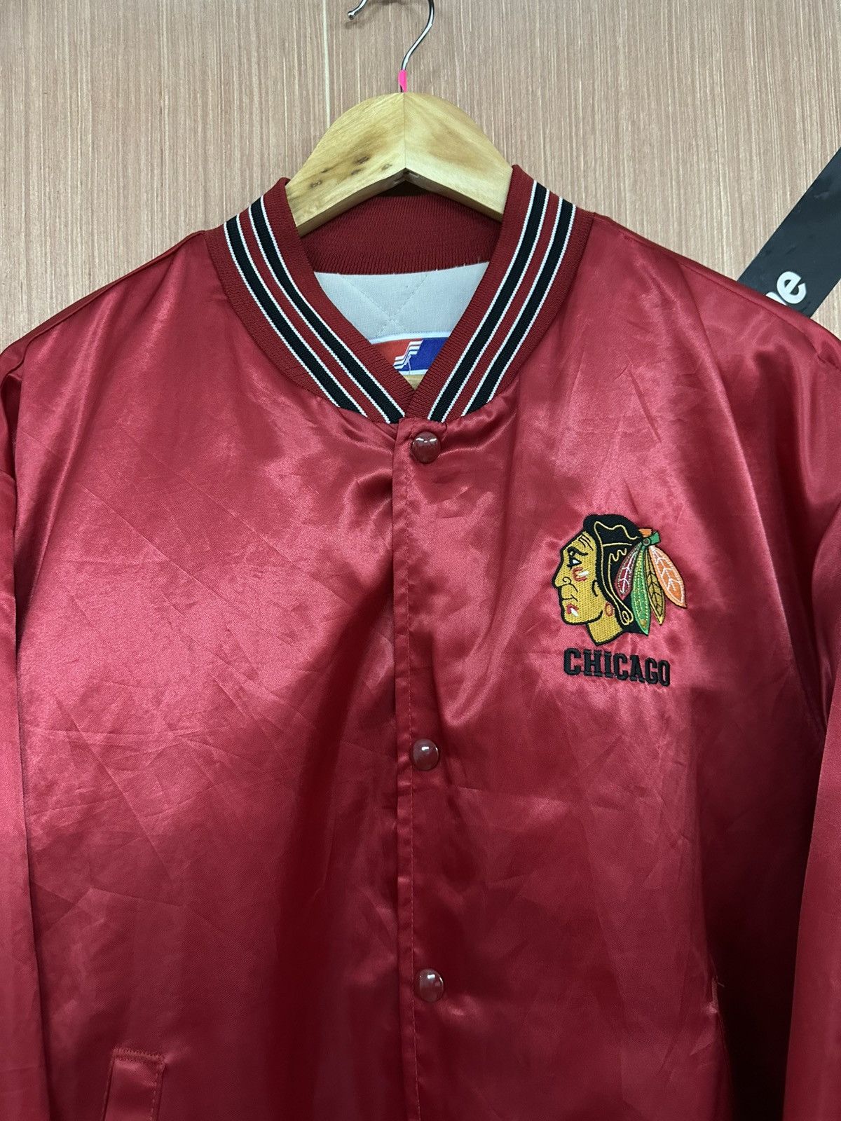 Swingster Vintage 80's Chicago Blackhawks Satin Jacket Size US L / EU 52-54 / 3 - 3 Thumbnail