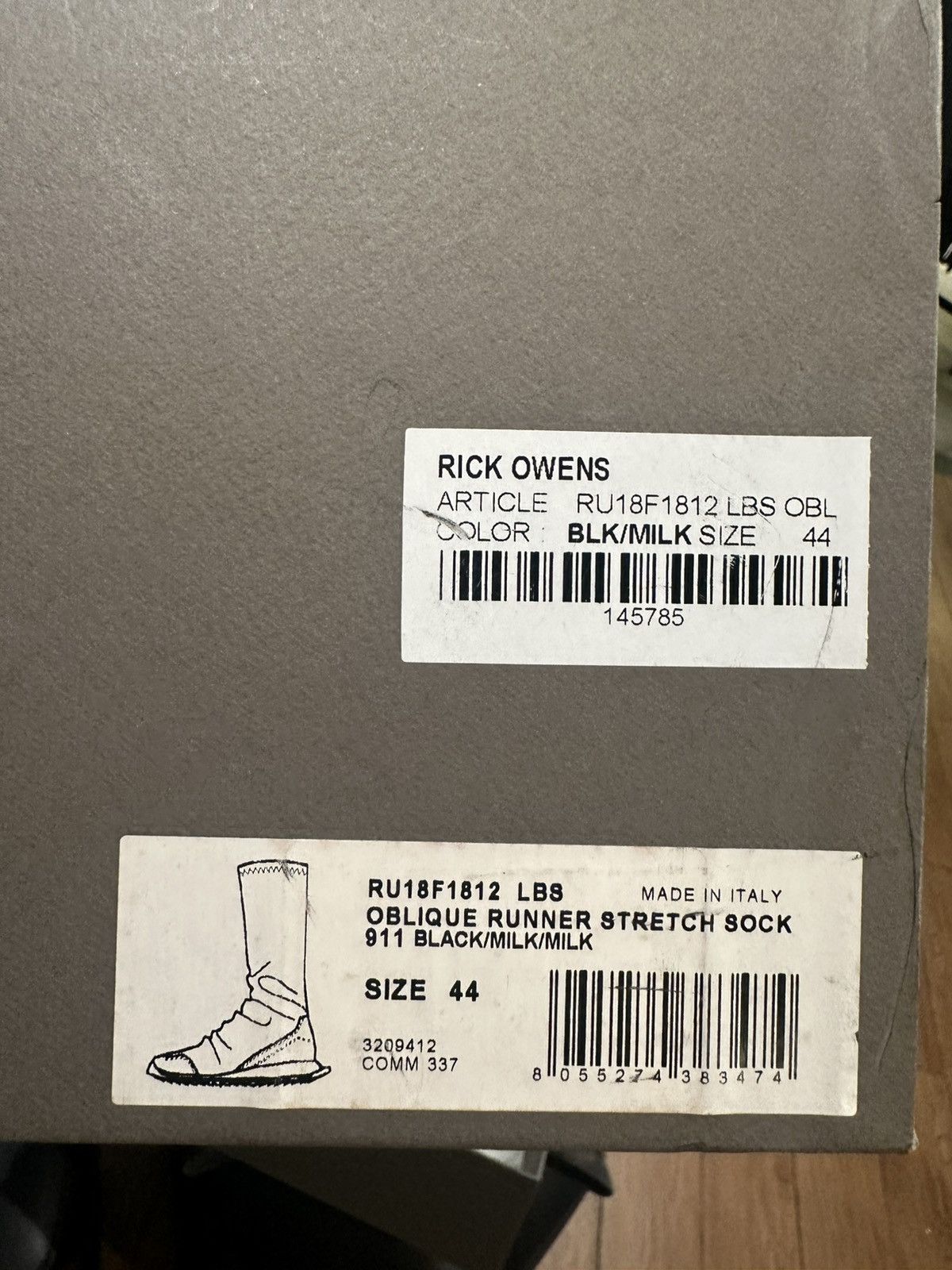 Rick Owens OBLIQUE RUNNER STRETCH SOCK FW18 Rick Owens shoes boots Size US 11 / EU 44 - 4 Thumbnail