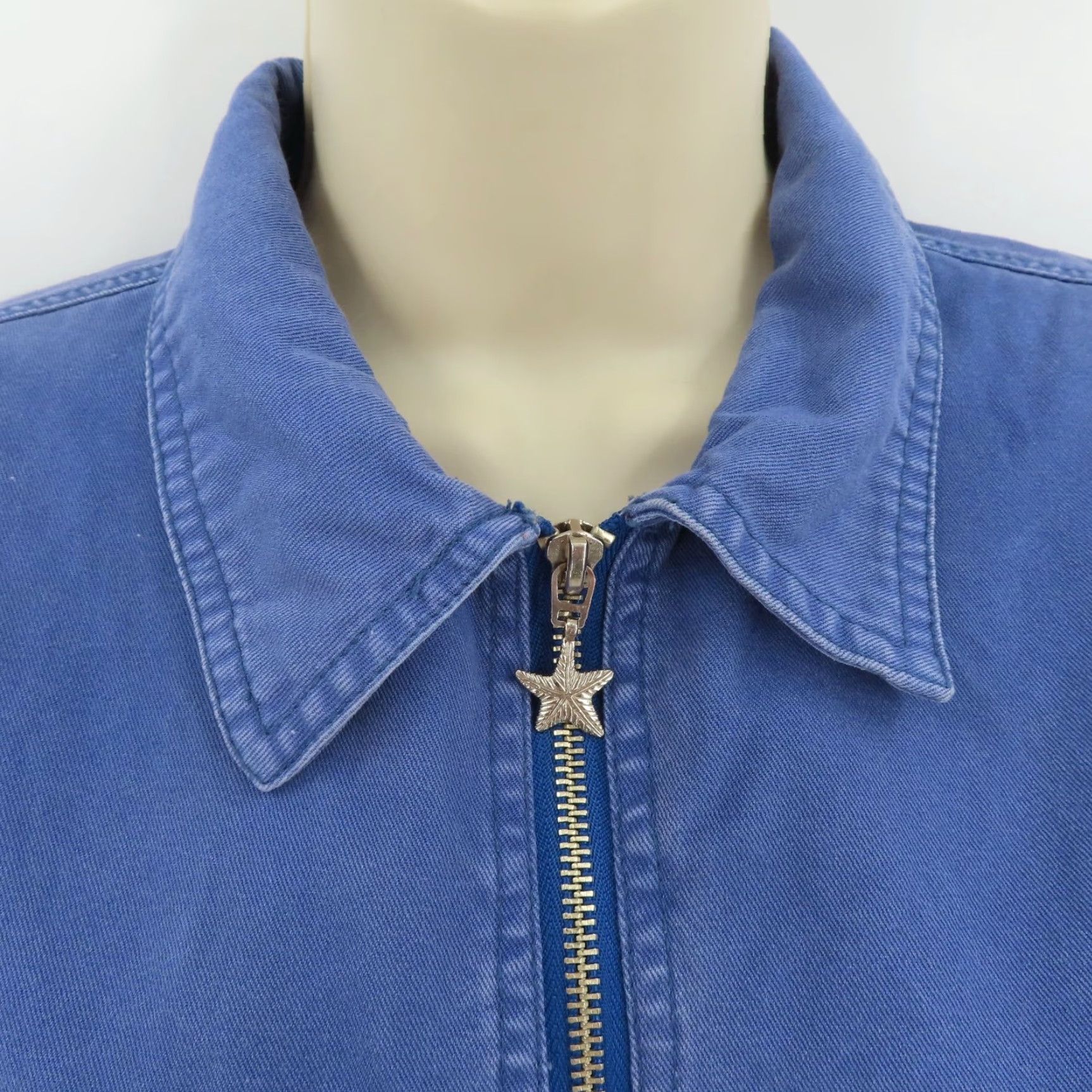 Denime Fresh Produce Womens Jacket Denim Blue Collared Basic Jacket M Size Blue Denim Size M / US 6-8 / IT 42-44 - 2 Thumbnail