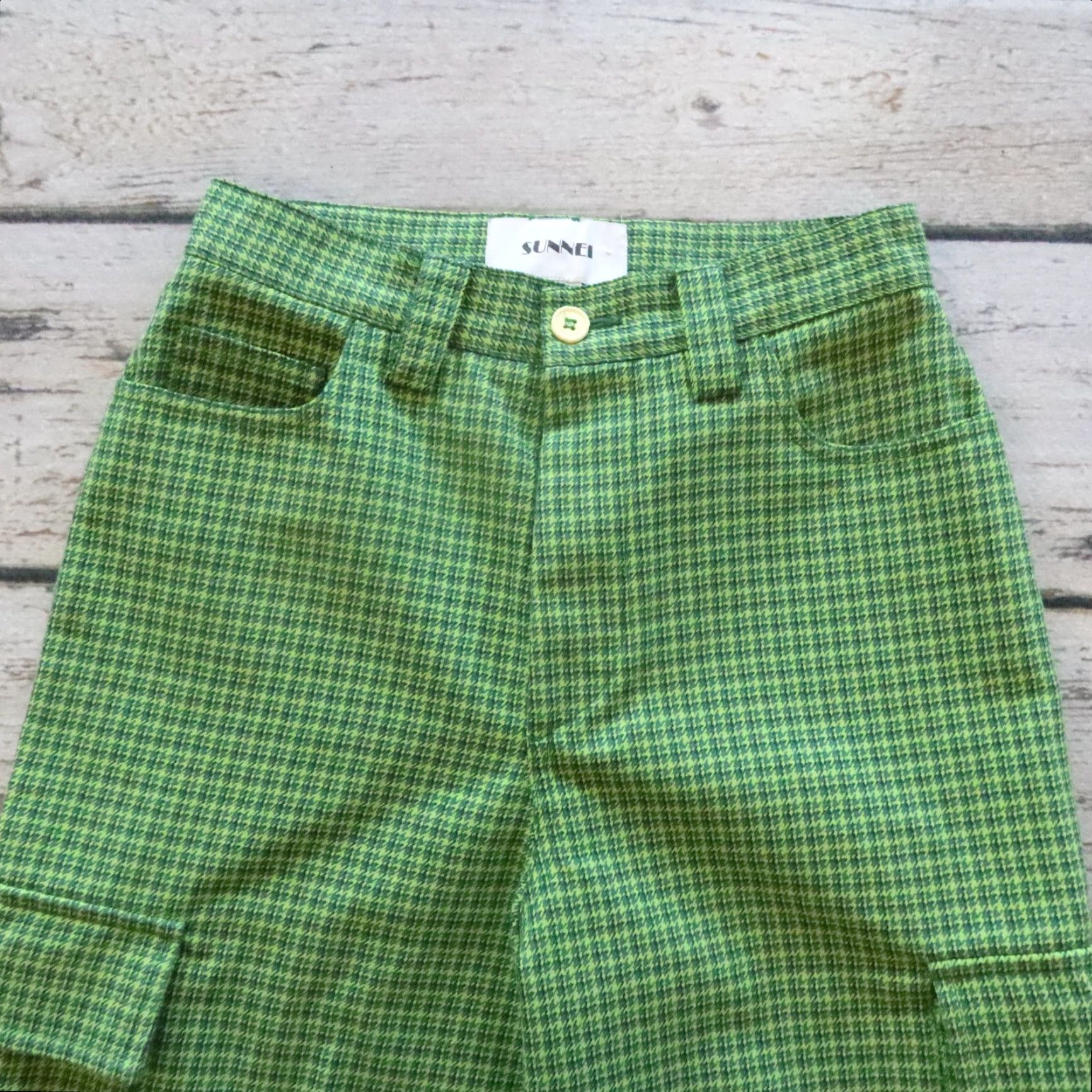 Sunnei VINTAGE Sunnei Houndstooth Cargo Pants Size M Green Women Cargo Pants M Green Sunnei Vintage Size 32" / US 10 / IT 46 - 2 Thumbnail