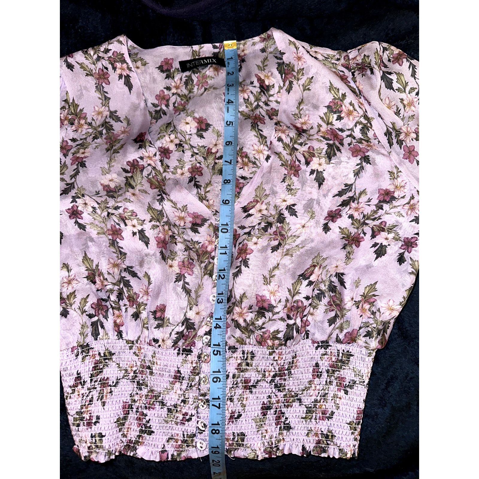INTERMIX ELIN FLORAL 100% SILK TOP S/M