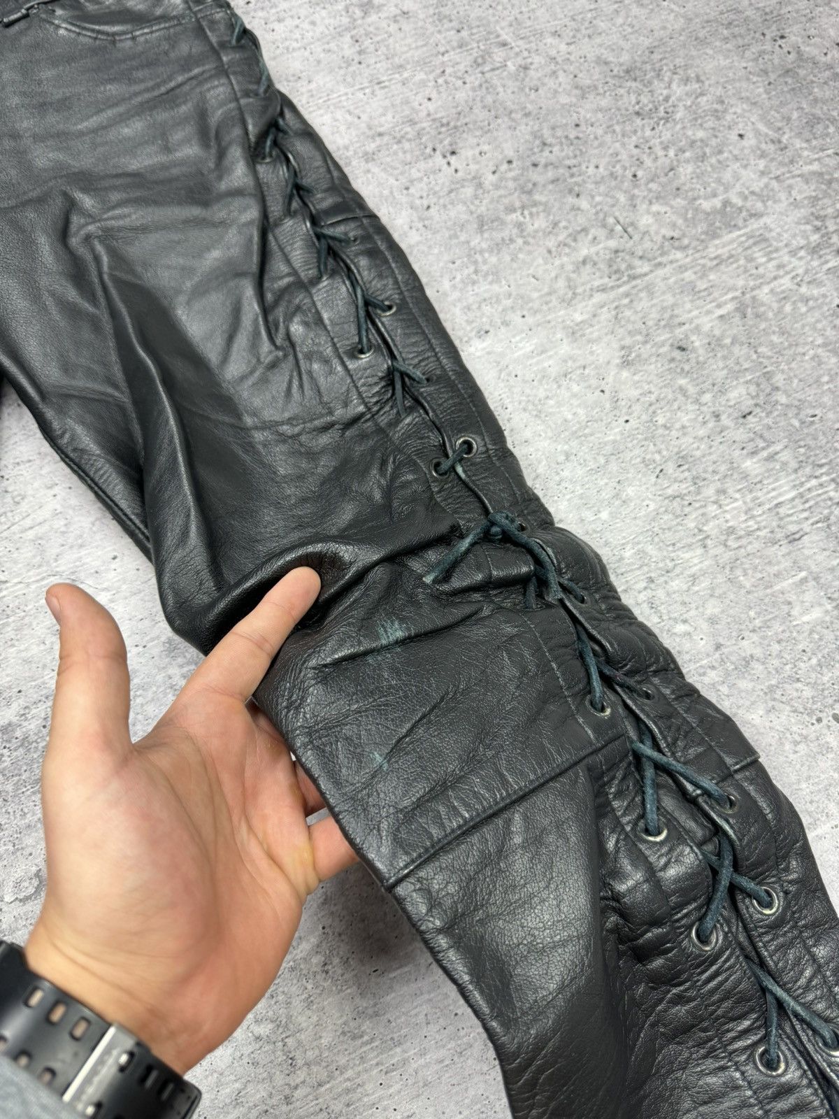 Genuine Leather × Vintage Vintage 90’s Y2K Style Casual Cowboy Genuine Leather Pants Size US 30 / EU 46 - 11 Thumbnail