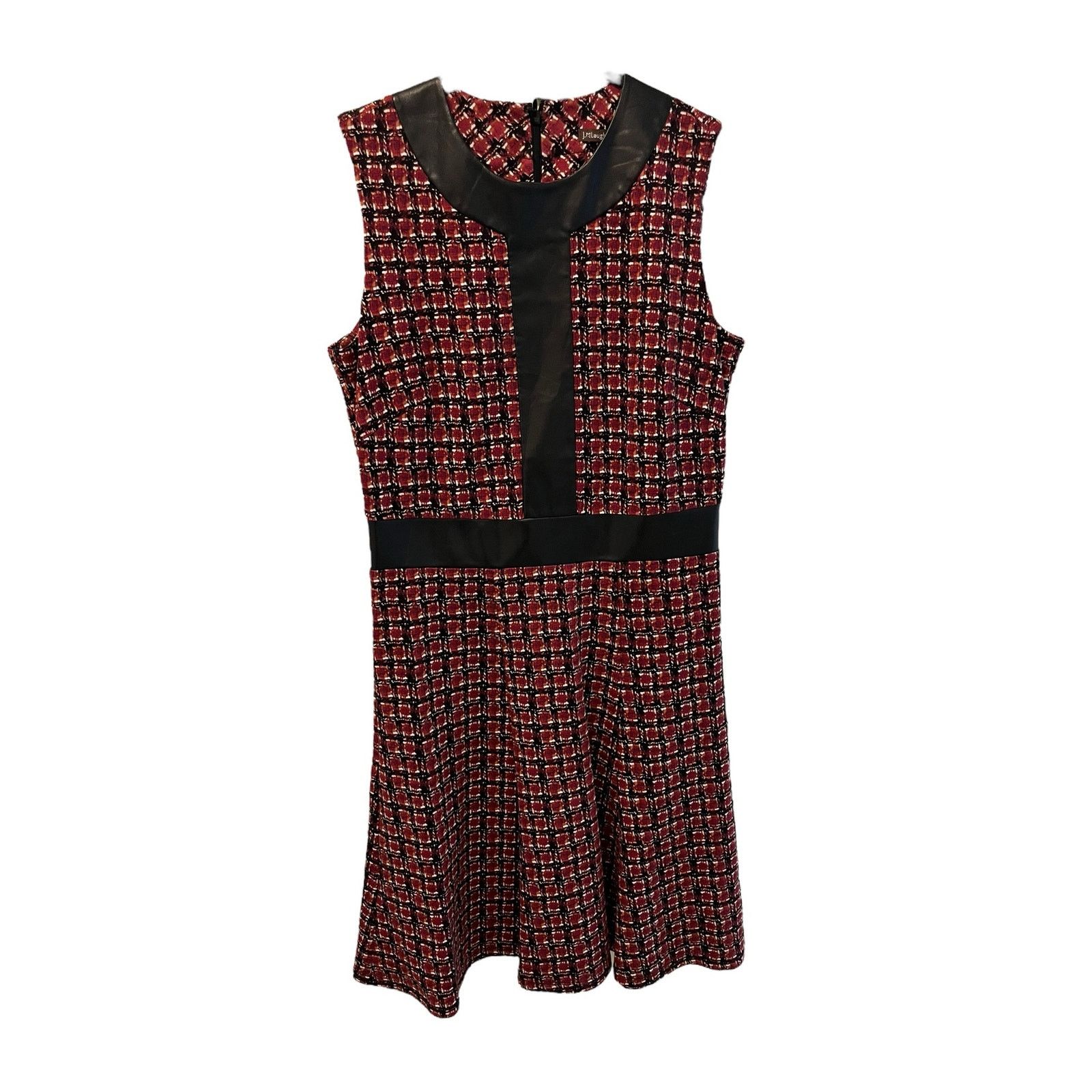 J.McLaughlin J.McLaughlin Plaid Tweed Dress w Leather Accents, S Size S / US 4 / IT 40 - 1 Thumbnail