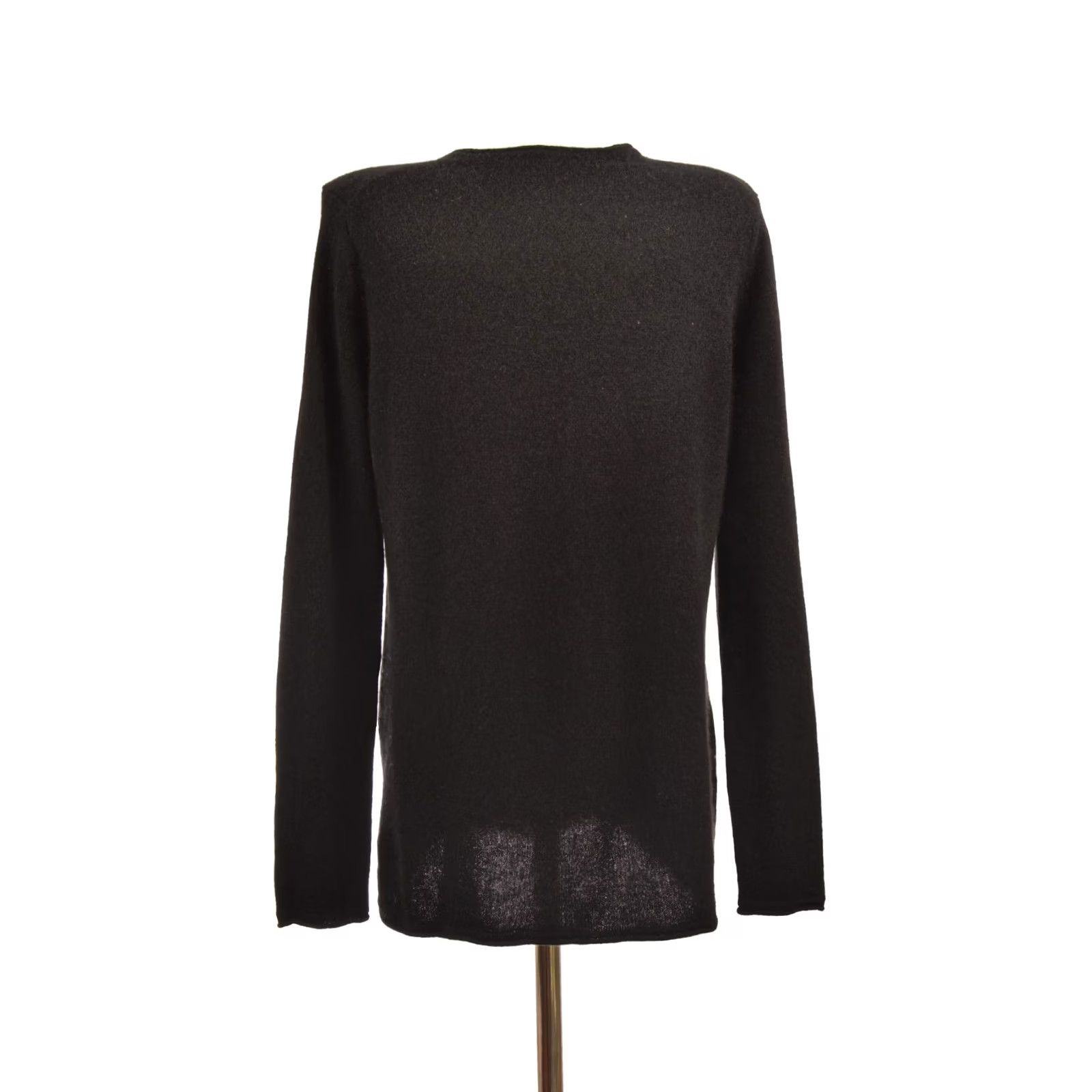 Vintage Esisto Cashmere V-Neck Black Pullover Sweater Size L Women" Size L / US 10 / IT 46 - 2 Thumbnail