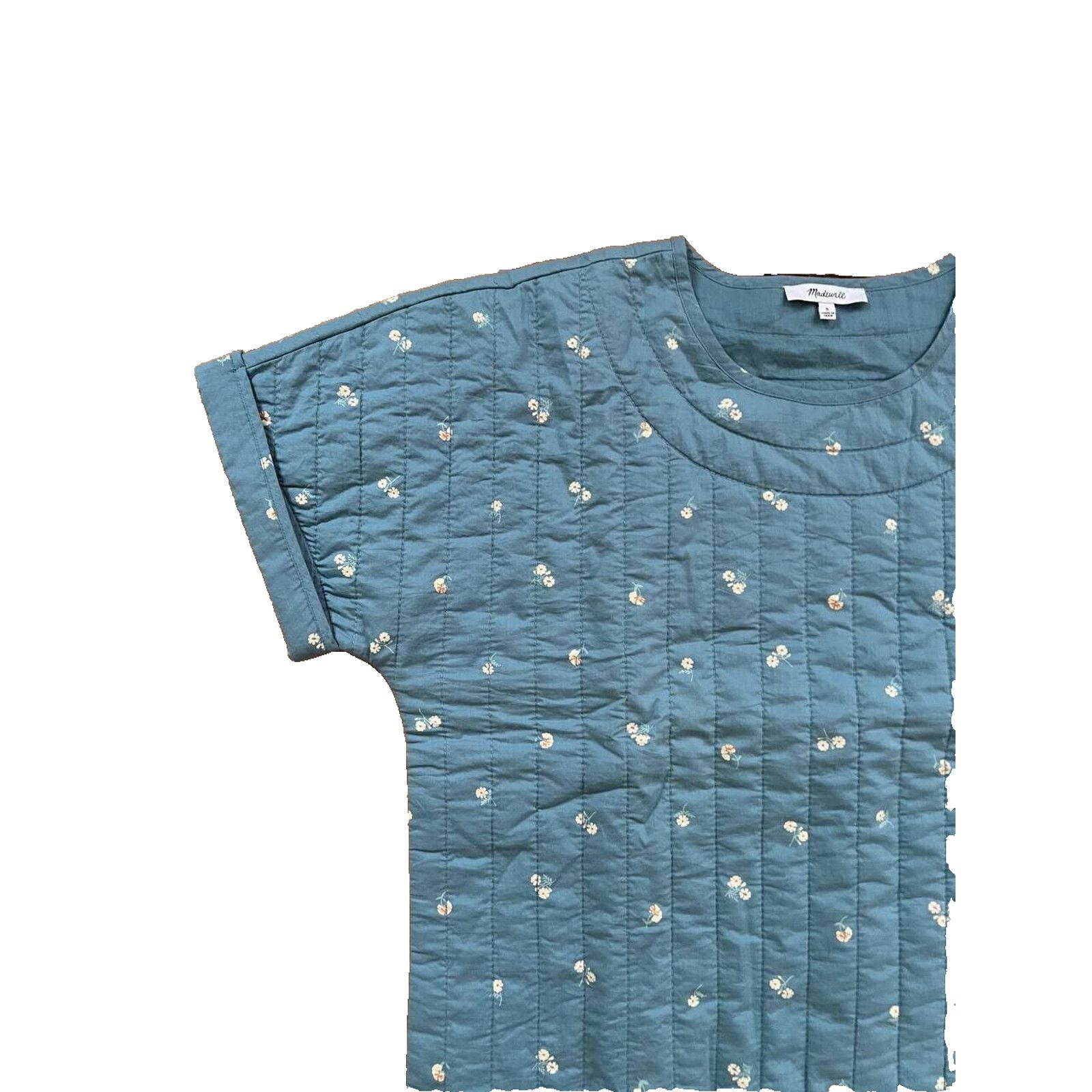 Madewell Madewell Quilted Button Shoulder Top breeze S A000564 Size S / US 4 / IT 40 - 5 Thumbnail
