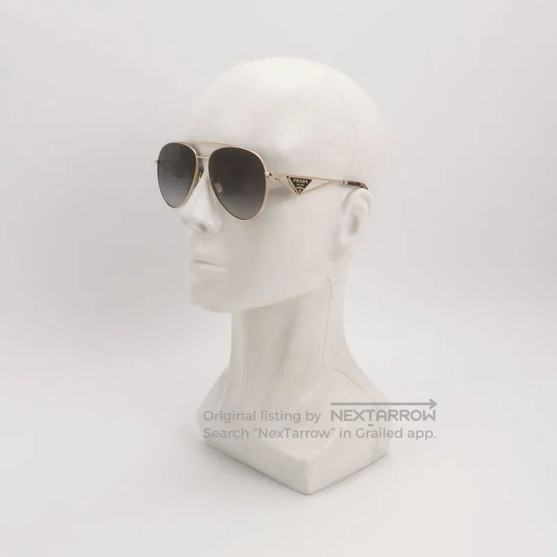 Prada Prada Triangular Logo Aviator Sunglasses. Size ONE SIZE - 2 Thumbnail