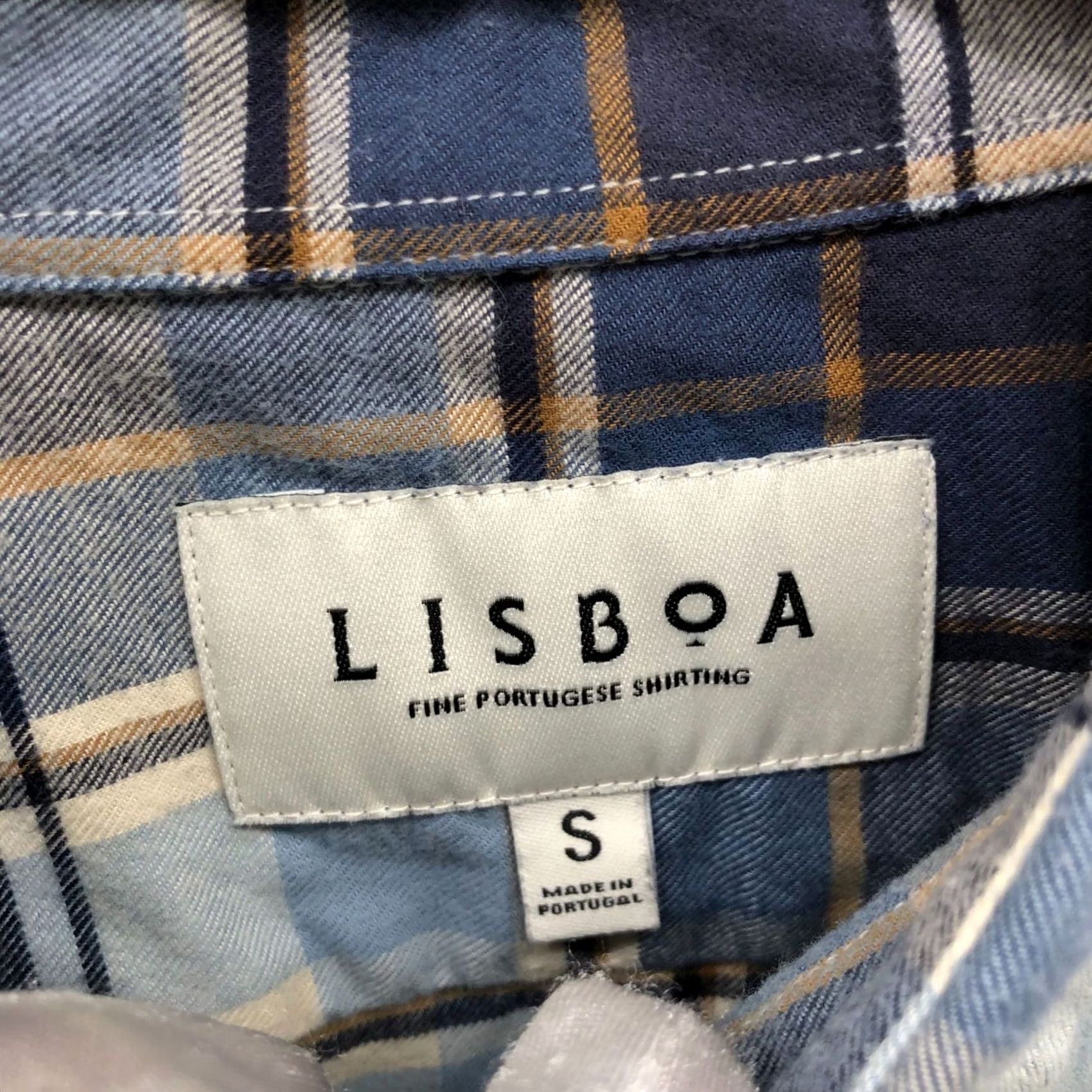 Portuguese Flannel Lisboa Shirt Mens S Blue Plaid Organic Cotton Portuguese Flannel Button-Up Shirt Regular Fit Size US S / EU 44-46 / 1 - 5 Thumbnail