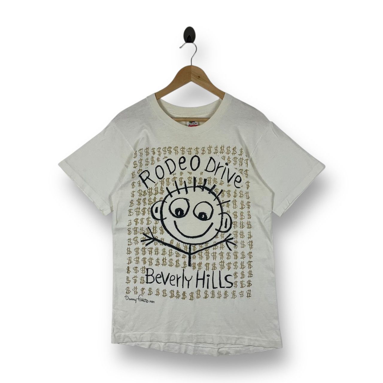 Fruit Of The Loom Vintage 1989 Danny First Rodeo Drive Beverly Hills Tee Shirt Size US M / EU 48-50 / 2 - 1 Thumbnail