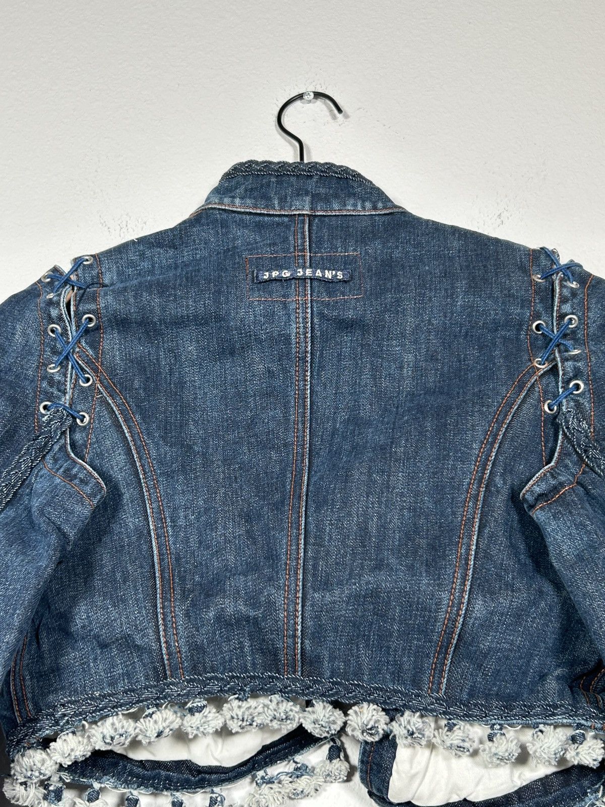 Jean Paul Gaultier 90’s Denim Lace Up Rivet Cropped Jean Jacket Size S / US 4 / IT 40 - 5 Thumbnail