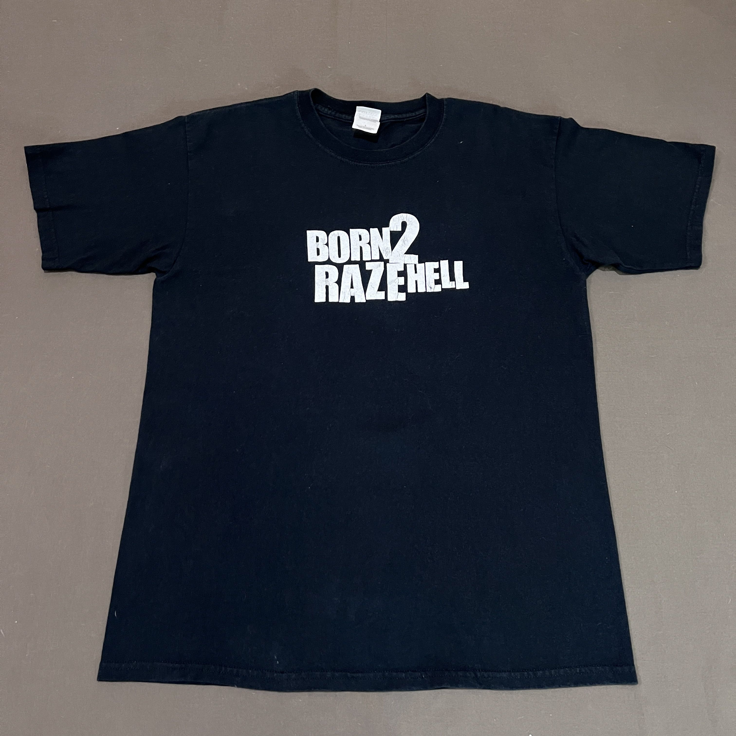 Vintage Vintage Y2K Born 2 Raze Hell Jesus God Holy Bible Tee Shirt Size US L / EU 52-54 / 3 - 2 Thumbnail