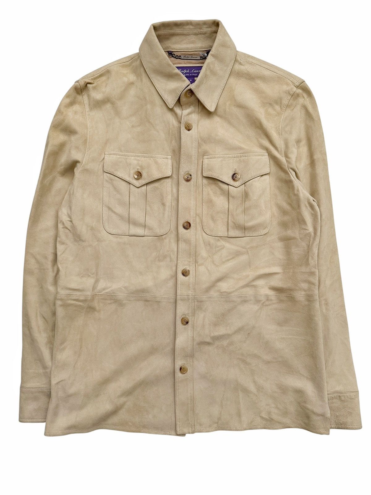 Ralph Lauren Purple Label $2,495 Overshirt Leather Suede Size US M / EU 48-50 / 2 - 1 Thumbnail