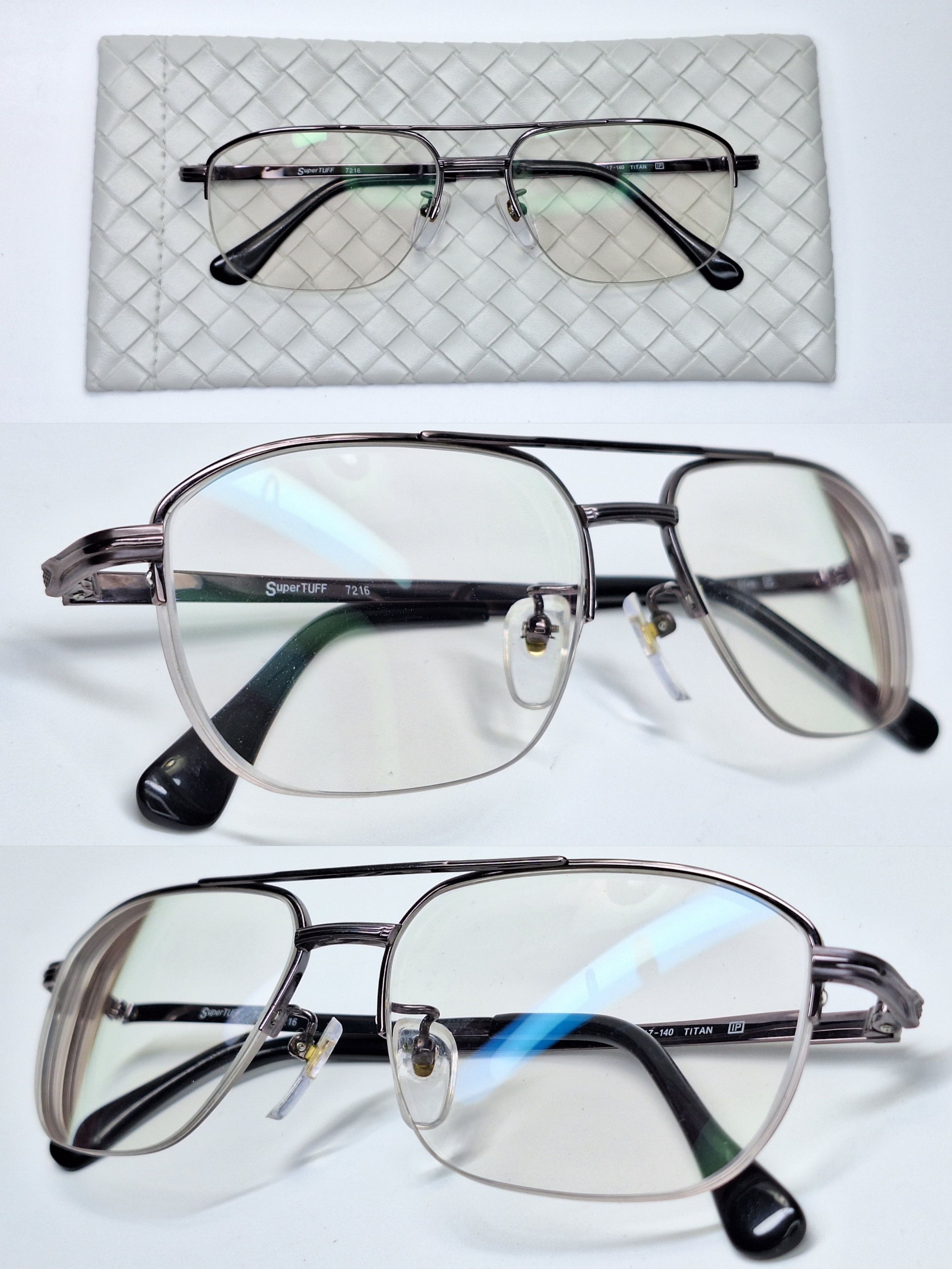 Other SuperTUFF 7216 Semi-Rimless Gunmetal Wide Eyeglass Fram Size ONE SIZE - 4 Thumbnail