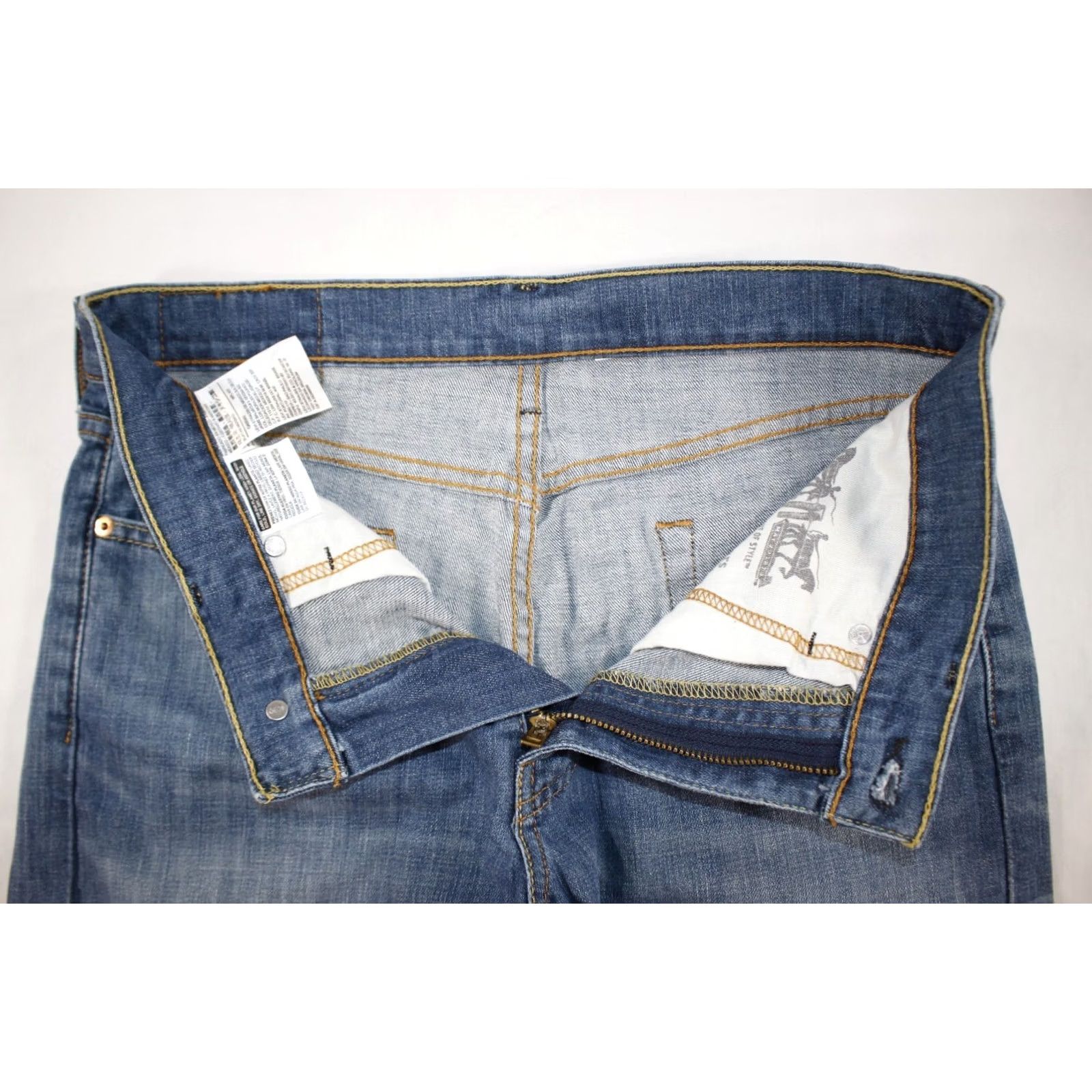 Levi's Levi's Jeans Mens 29 Blue Men 29x30 Straight Fit Stretch Medium Wash Size US 29 - 5 Thumbnail