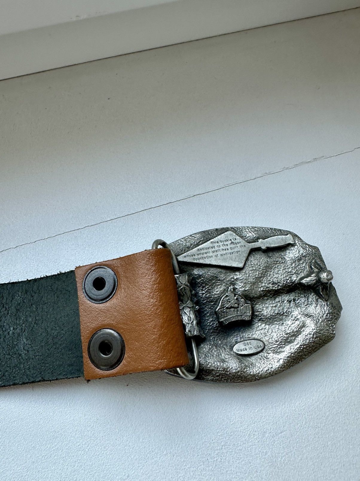 Other Vintage Leather Mason Belt Made in Usa Size ONE SIZE - 10 Thumbnail