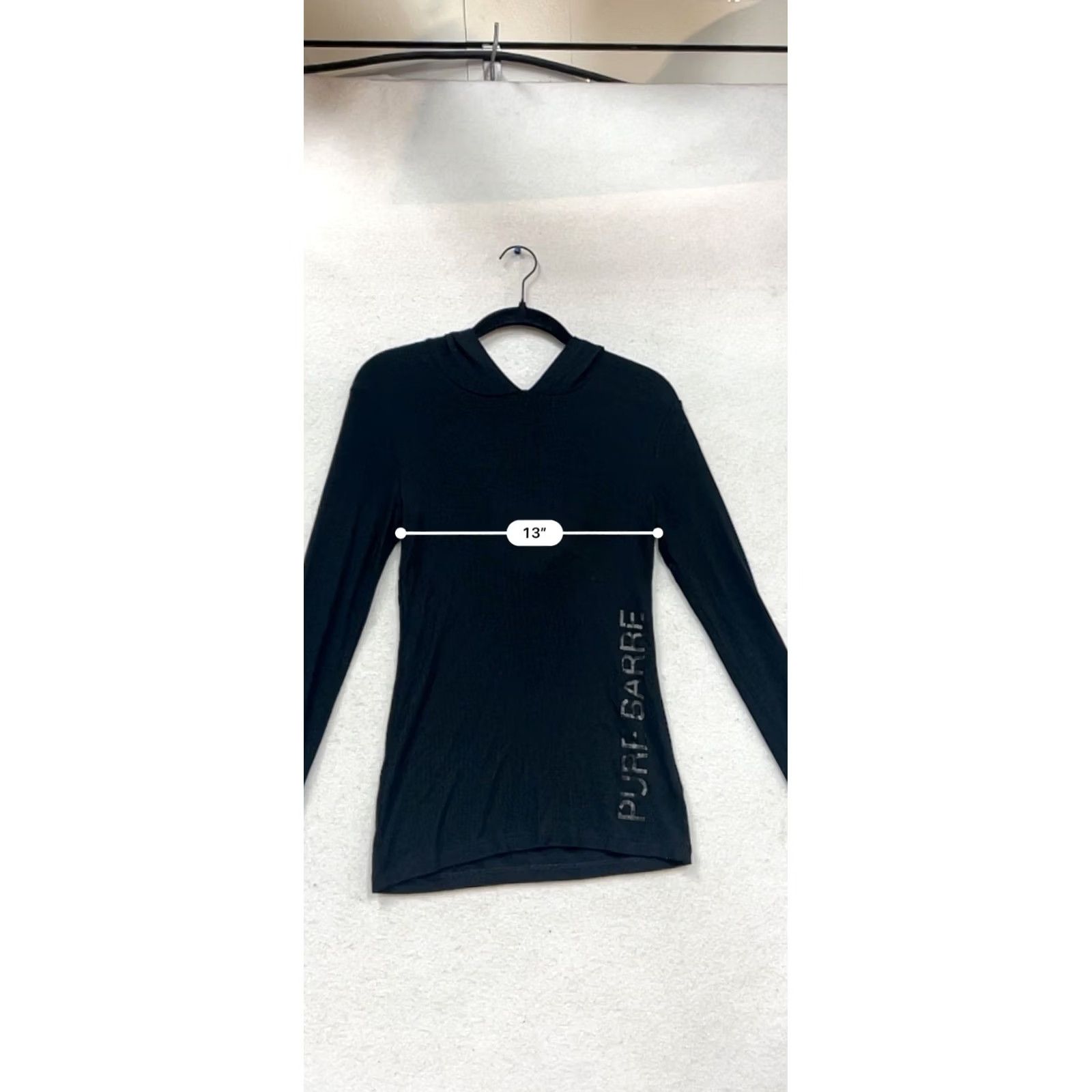 Vintage Pure Barre By Splits59 XS Black Ribbed Long Sleeve Hooded Top Womens XS Size XS / US 0-2 / IT 36-38 - 8 Thumbnail