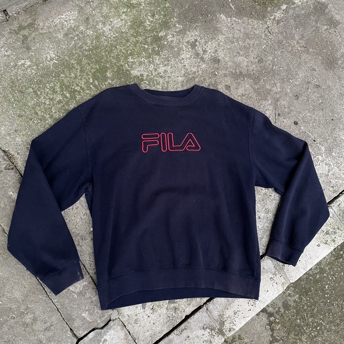 Fila × Vintage Vintage Fila Sweatshirt Big Logo Size L Streetwear Size US L / EU 52-54 / 3 - 1 Thumbnail