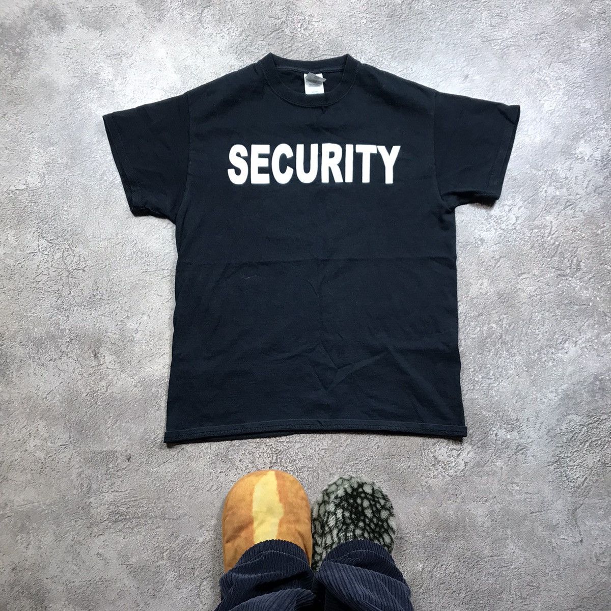 Vintage 90s Security Graphic Tee Streetwear Skate Y2K Boxy L