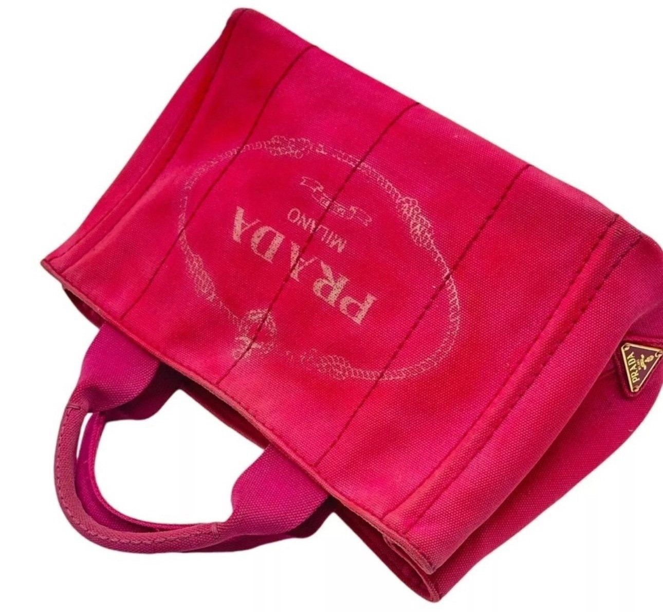 Prada PRADA Logo Canapa Mini Canvas Hand Bag Tote Size ONE SIZE - 5 Thumbnail