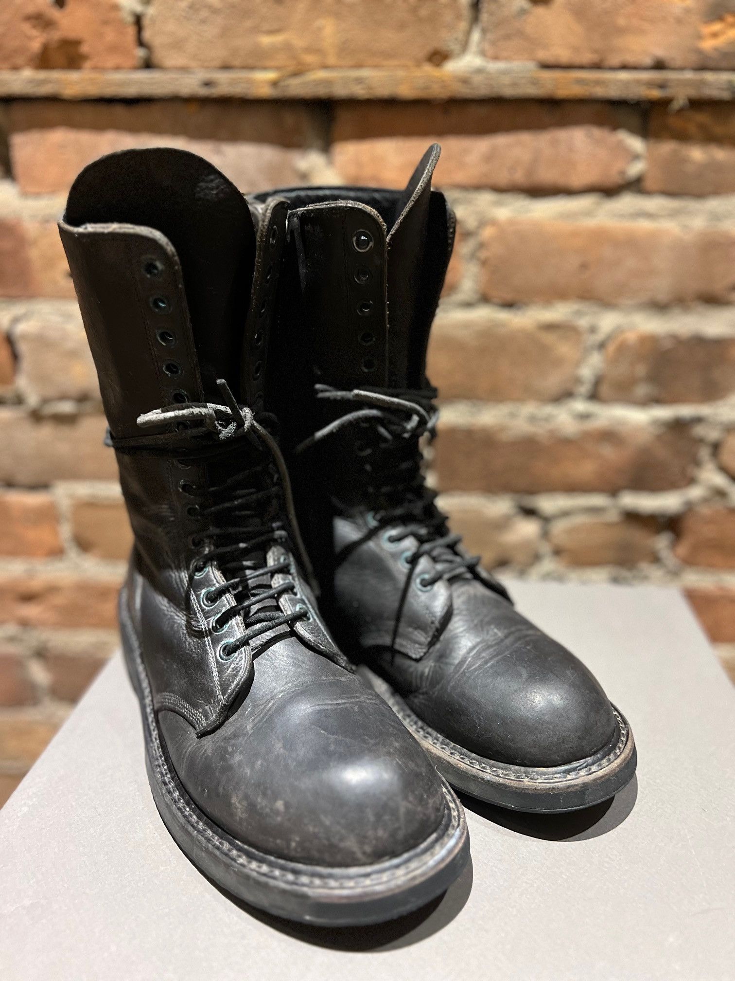 Rick Owens Rick Owens Leather Combat Boots – Side Zip – 45488 Size US 8 / EU 41 - 5 Thumbnail