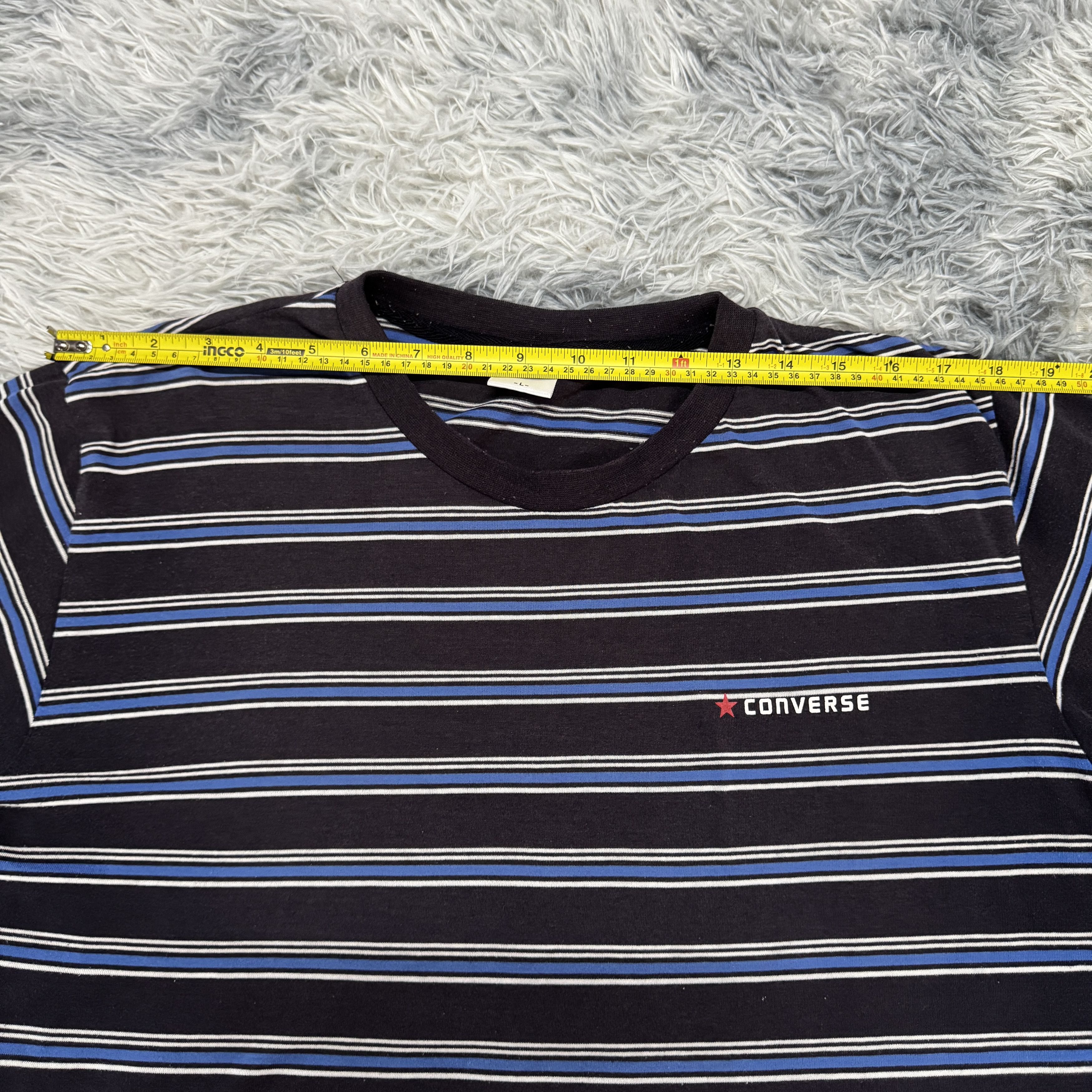 Converse Kobain Style Converse Striped Long Sleeve Sunfaded Tshirt Size US L / EU 52-54 / 3 - 6 Thumbnail